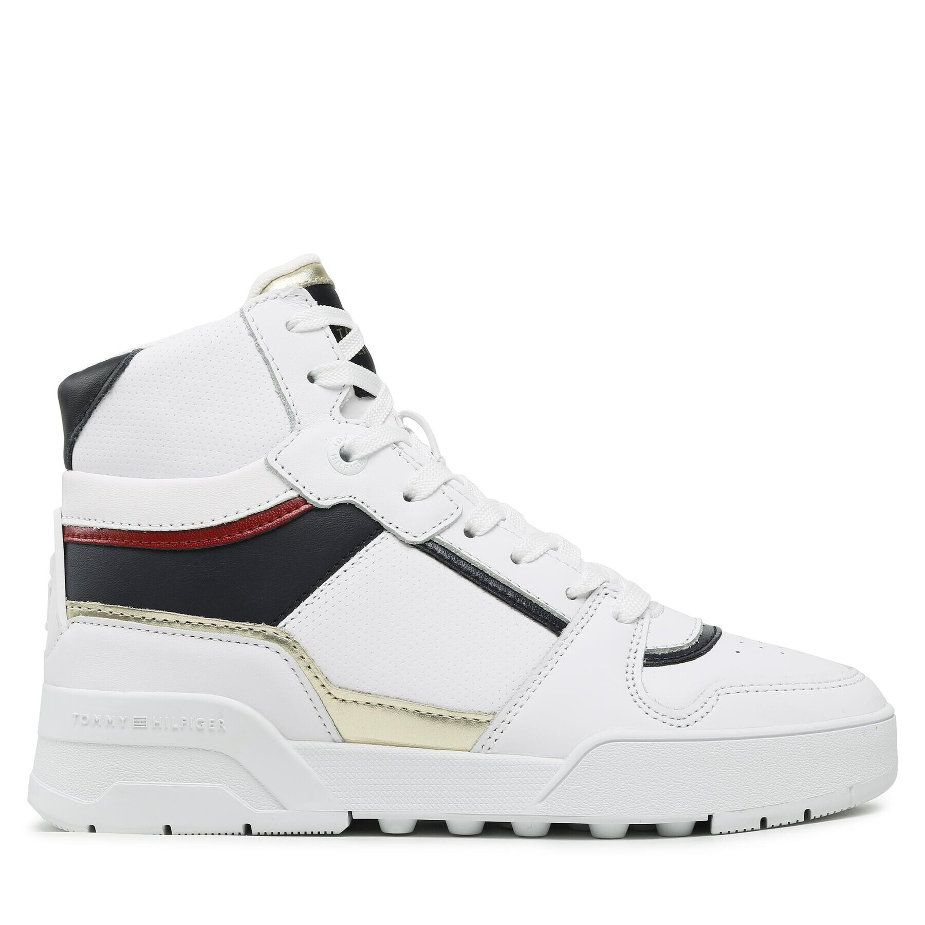 Tommy Hilfiger Sneakers High Th Basket Sneaker FW0FW07023 Alb - Pled.ro