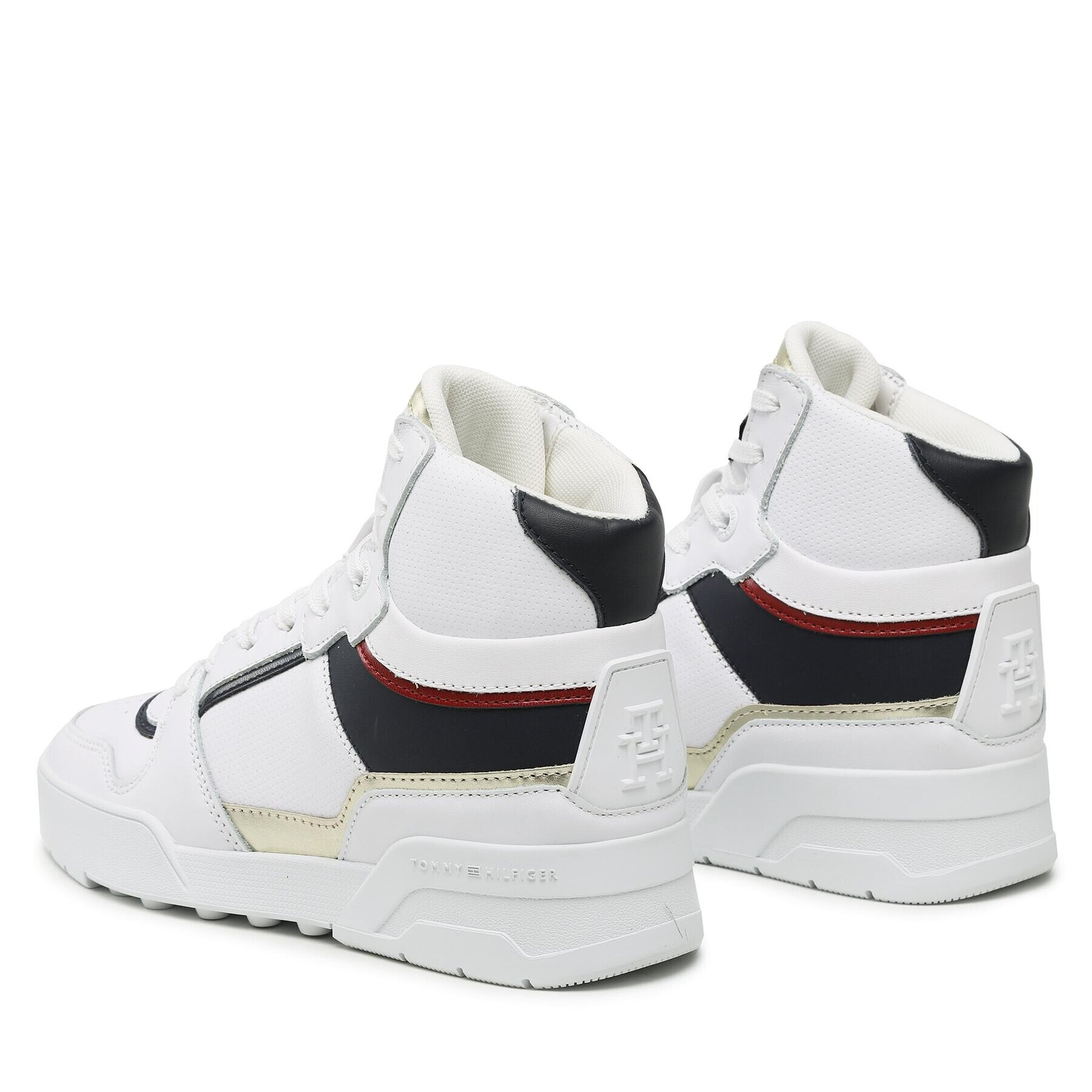 Tommy Hilfiger Sneakers High Th Basket Sneaker FW0FW07023 Alb - Pled.ro