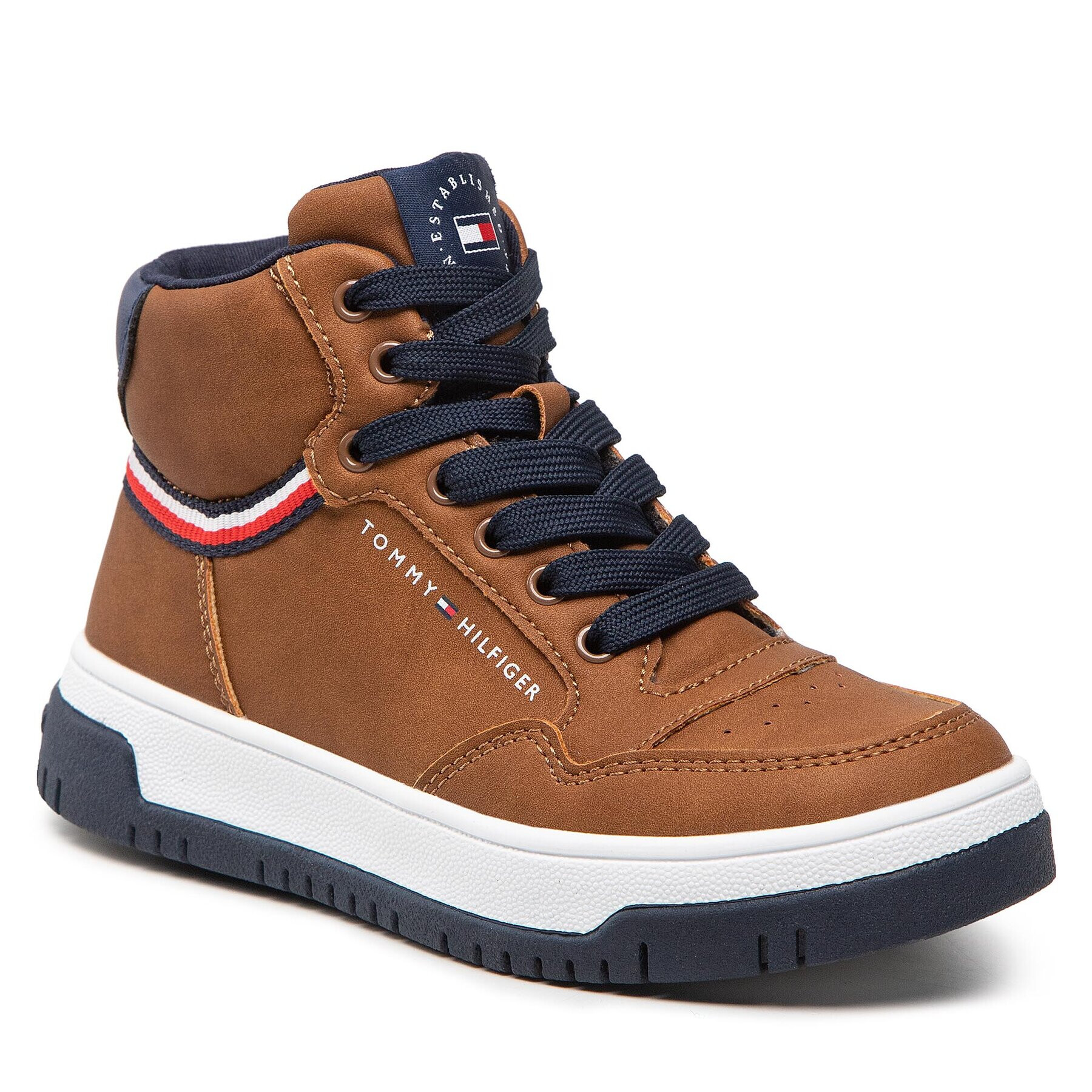 Tommy Hilfiger Sneakers High Top Lace-Up Sneaker T3B9-32482-1355 M Maro - Pled.ro