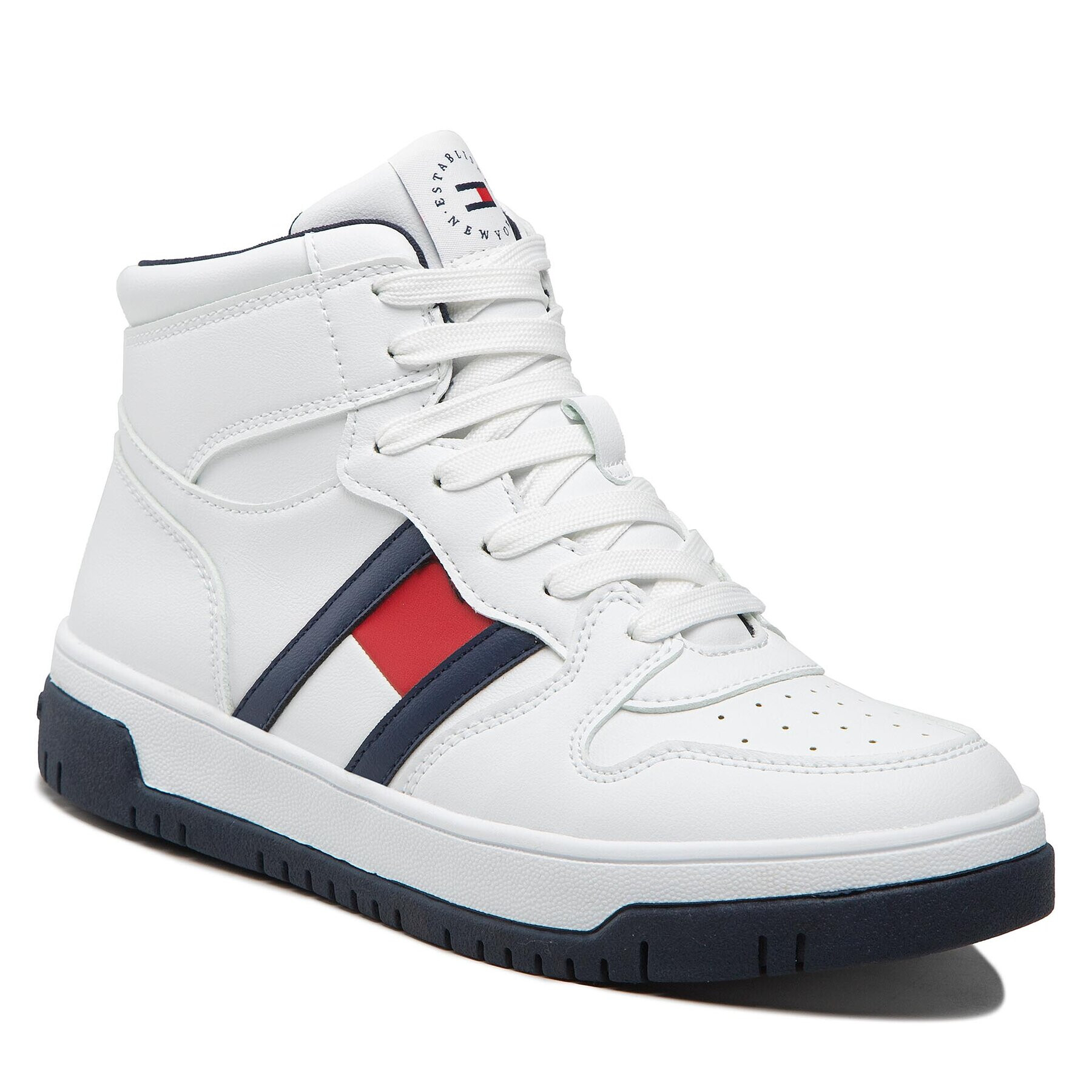 Tommy Hilfiger Sneakers High Top Lace-Up Sneaker T3B9-32485-1351 S Alb - Pled.ro