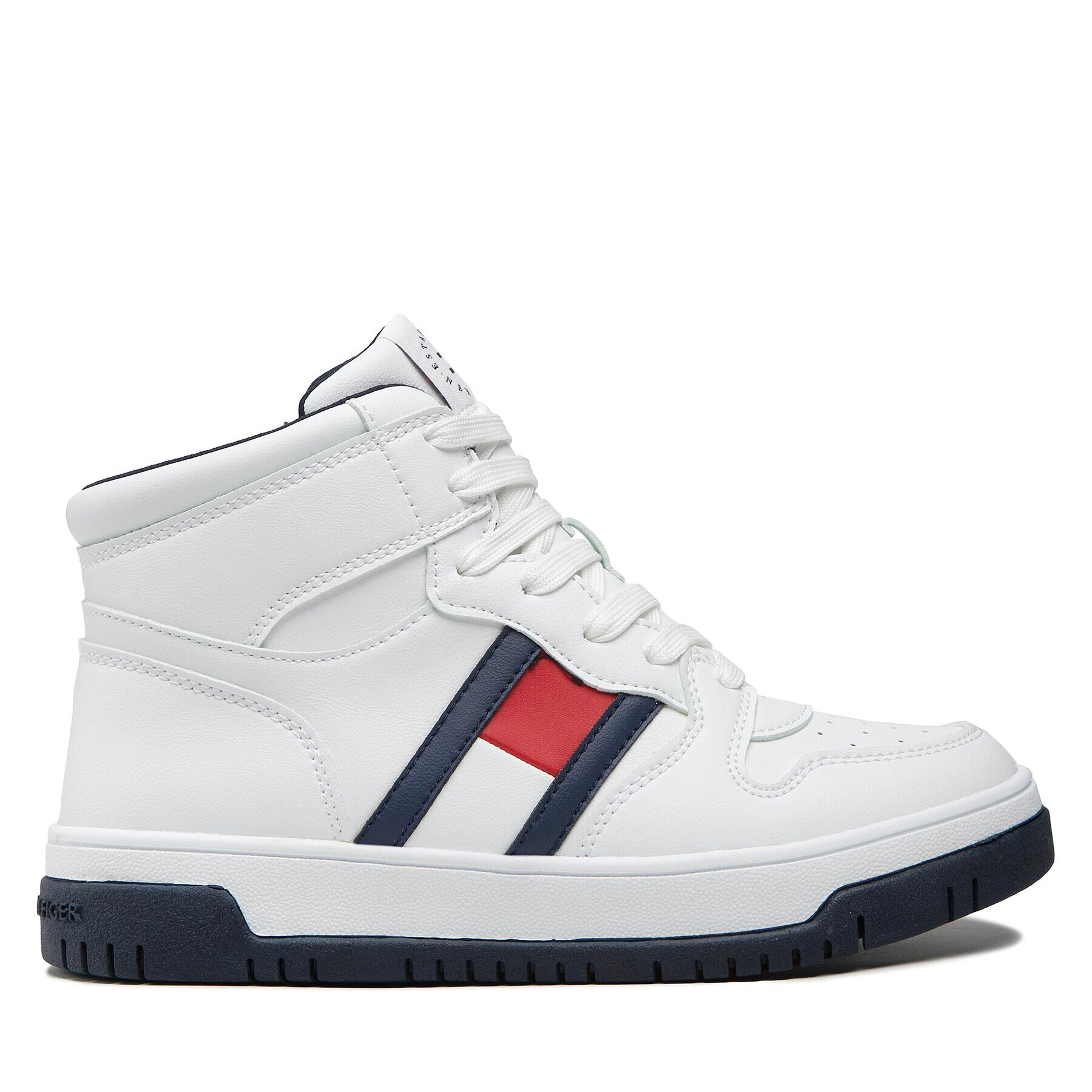 Tommy Hilfiger Sneakers High Top Lace-Up Sneaker T3B9-32485-1351 S Alb - Pled.ro