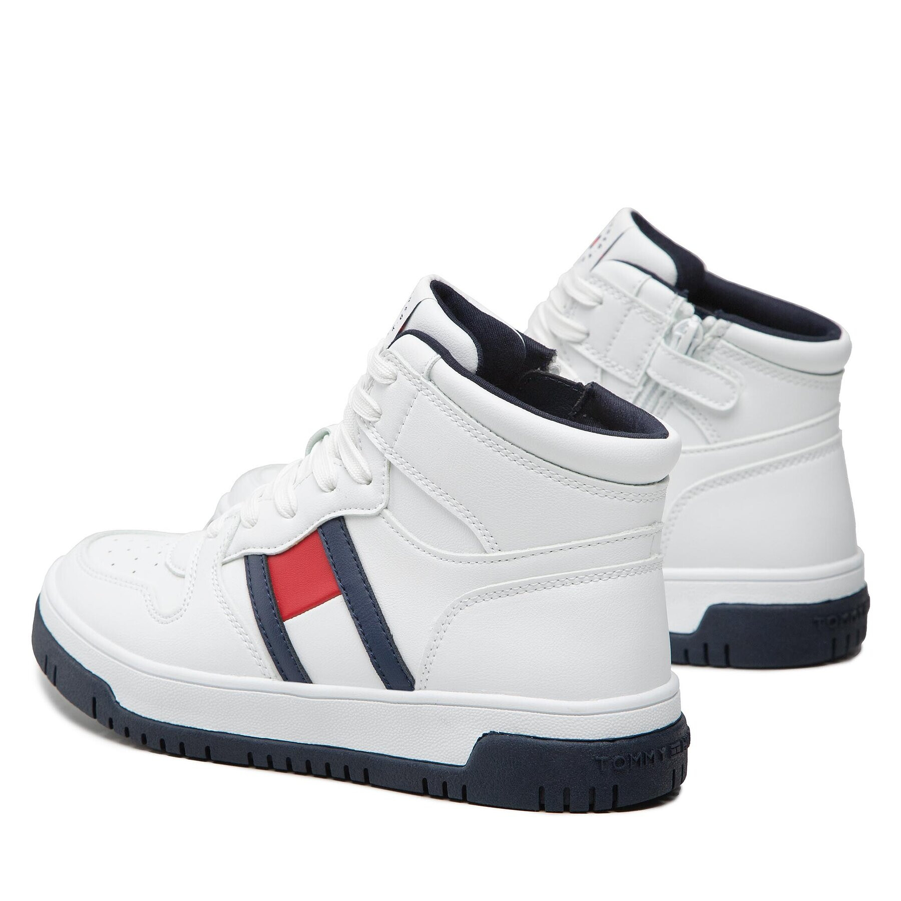 Tommy Hilfiger Sneakers High Top Lace-Up Sneaker T3B9-32485-1351 S Alb - Pled.ro