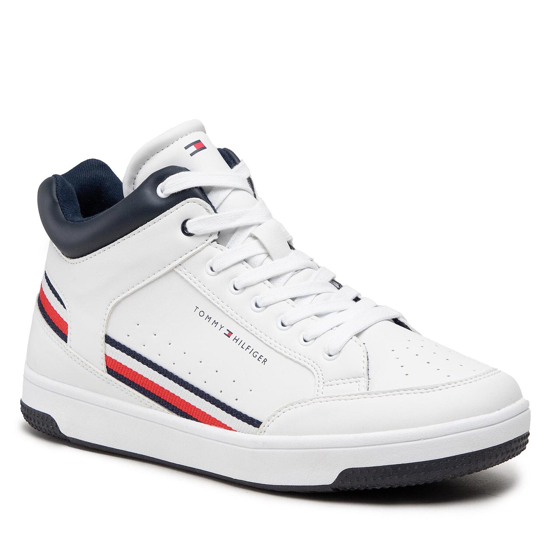 Tommy Hilfiger Sneakers High Top Lace-Up T3B4-32051-0621 S Alb - Pled.ro