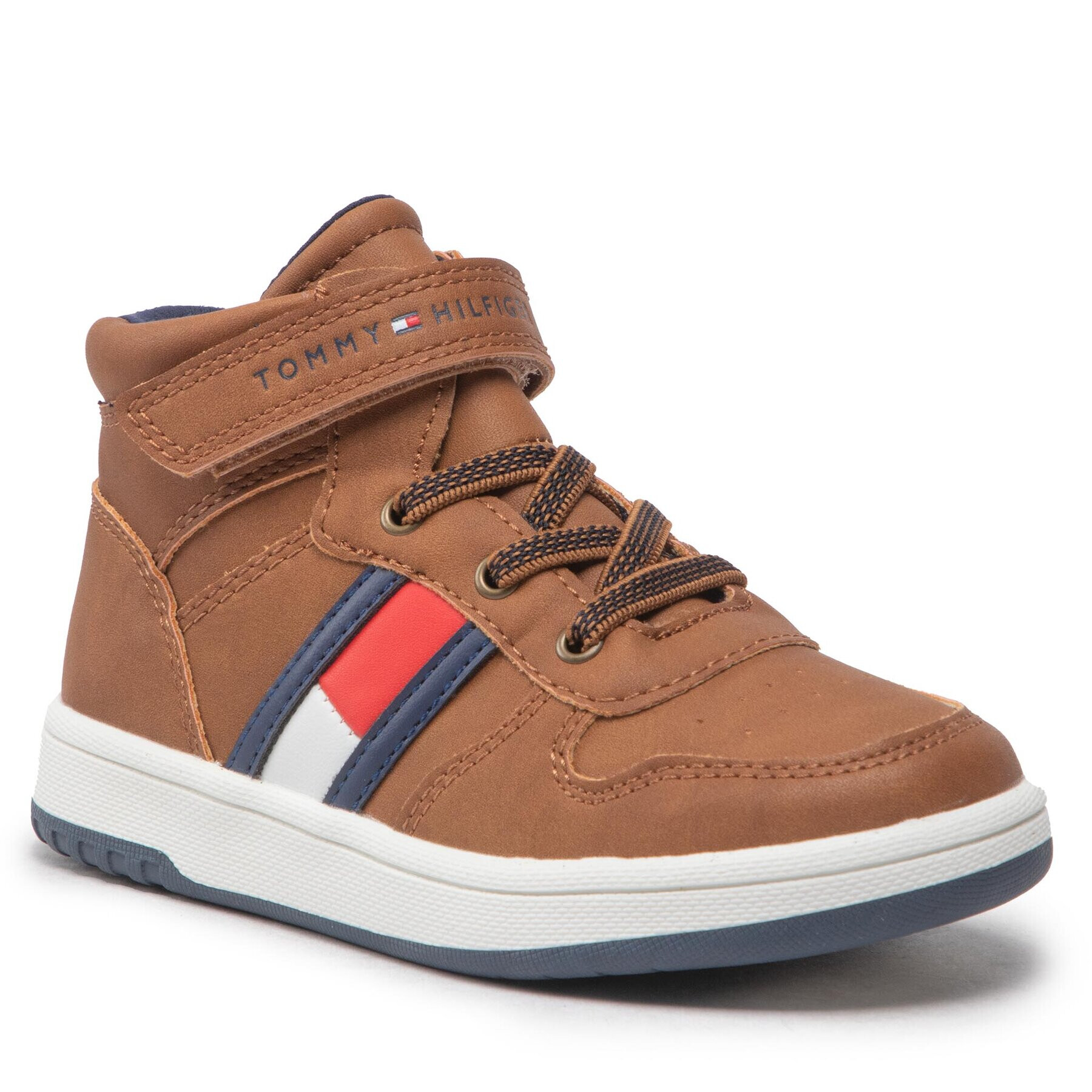 Tommy Hilfiger Sneakers High Top Lace-Up Velcro Sneaker T3B9-32476-1351 S Maro - Pled.ro