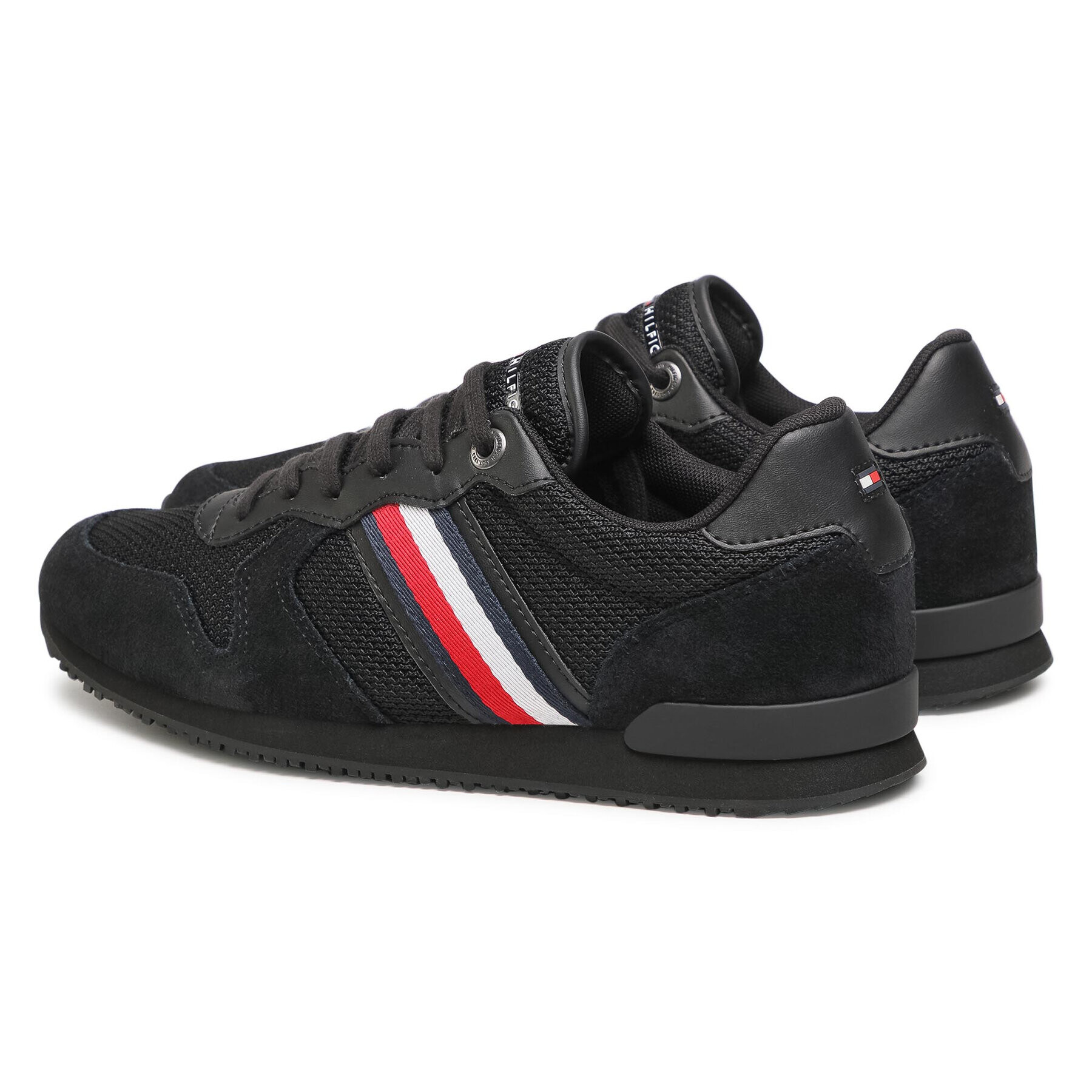 Tommy Hilfiger Sneakers Iconic Material Mix Runner FM0FM03470 Negru - Pled.ro