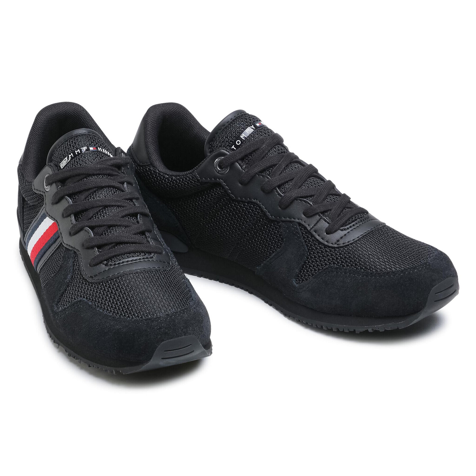 Tommy Hilfiger Sneakers Iconic Material Mix Runner FM0FM03470 Negru - Pled.ro