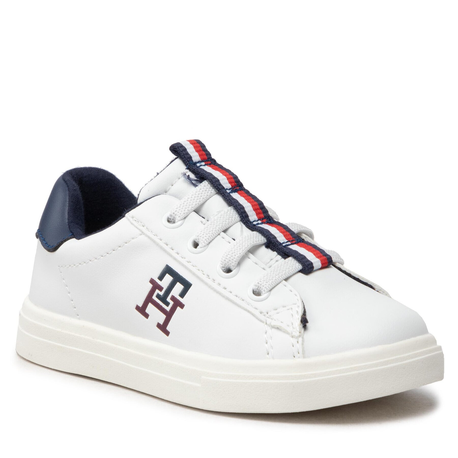 Tommy Hilfiger Sneakers Low Cut lace-Up Sneaker T1B9-32457-1355 S Alb - Pled.ro