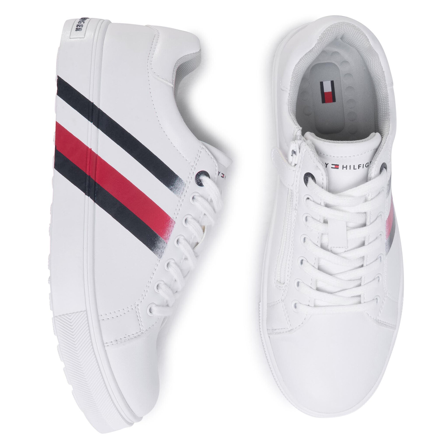 Tommy Hilfiger Sneakers Low Cut Lace-Up Sneaker T3B4-30721-0901 Alb - Pled.ro