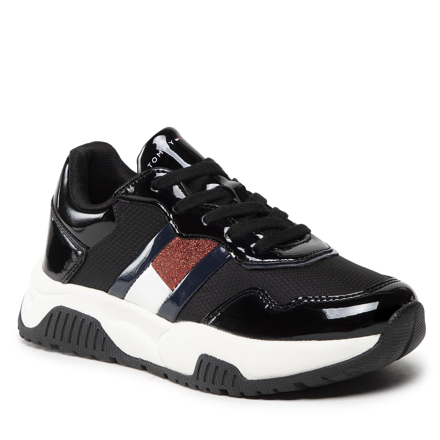 Tommy Hilfiger Sneakers Low Cut Lace Up T3A9-32356-1445 S Negru - Pled.ro