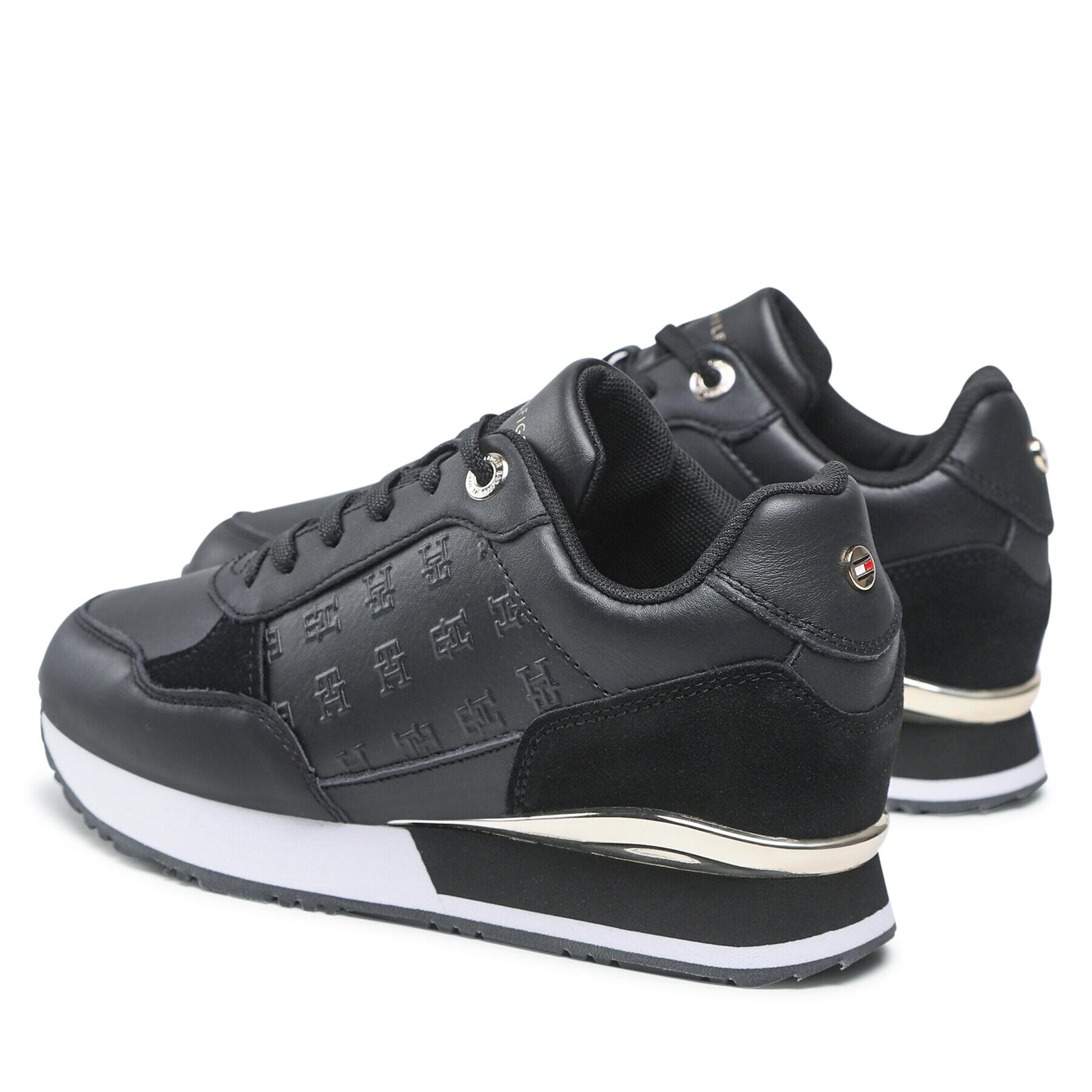 Tommy Hilfiger Sneakers Metallic Monogram Emboss Sneaker FW0FW06784 Negru - Pled.ro