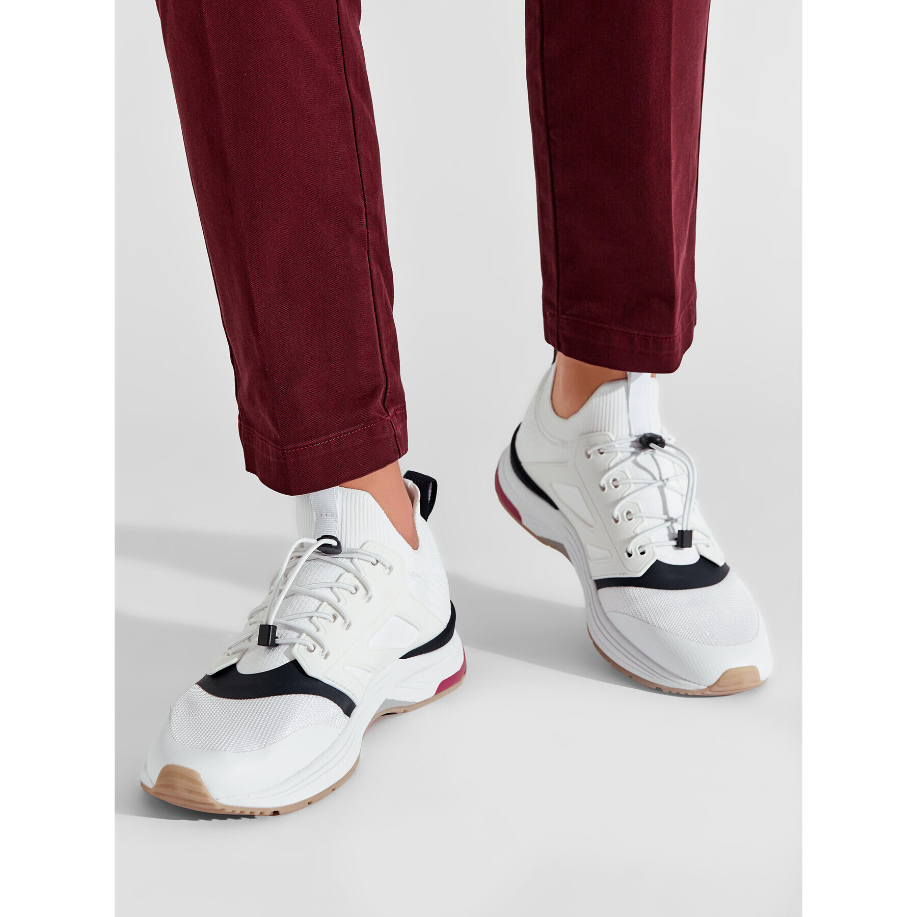 Tommy Hilfiger Sneakers Modern Prep Sneaker Knit FM0FM04233 Alb - Pled.ro