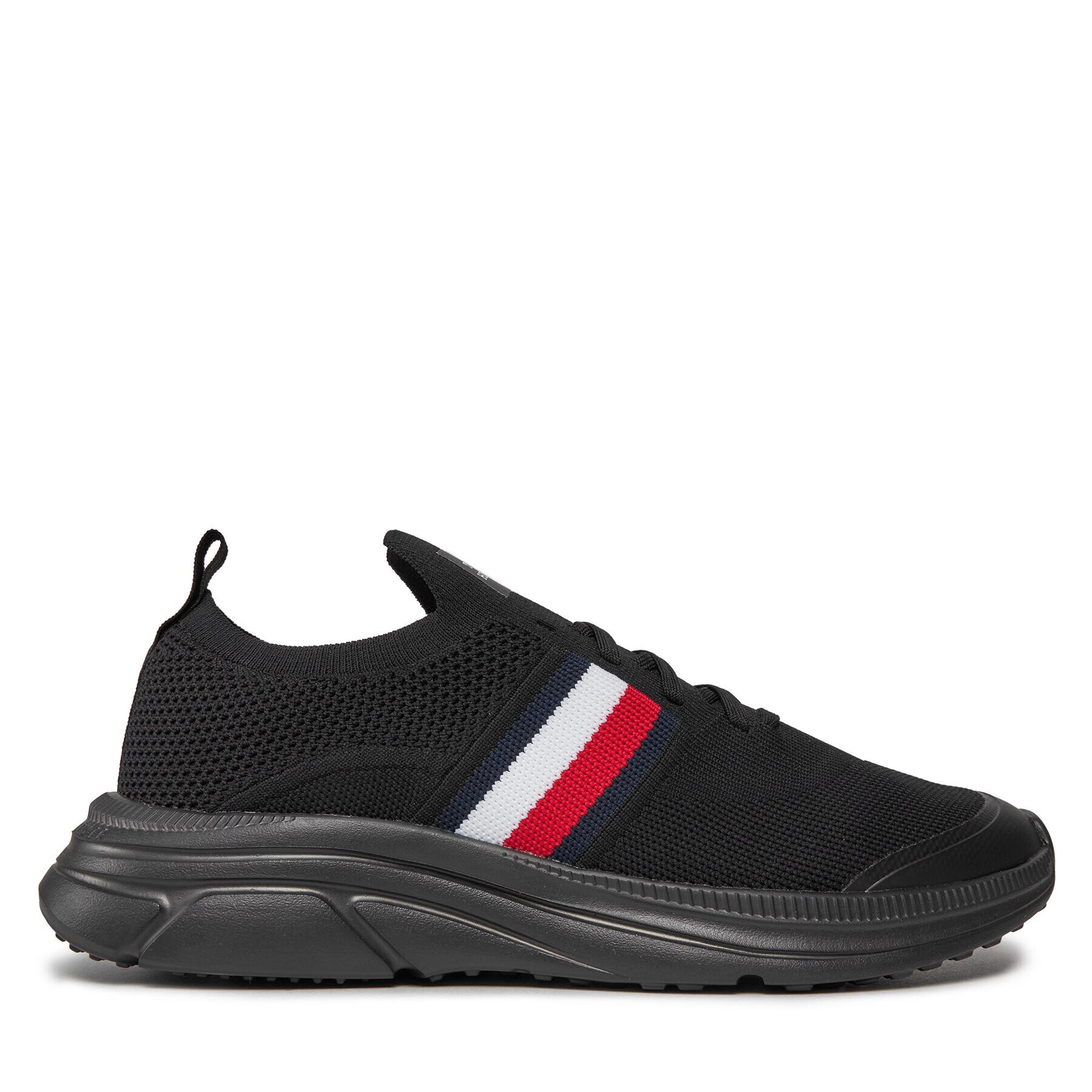 Tommy Hilfiger Sneakers Modern Runner Knit Stripes Ess FM0FM04798 Negru - Pled.ro