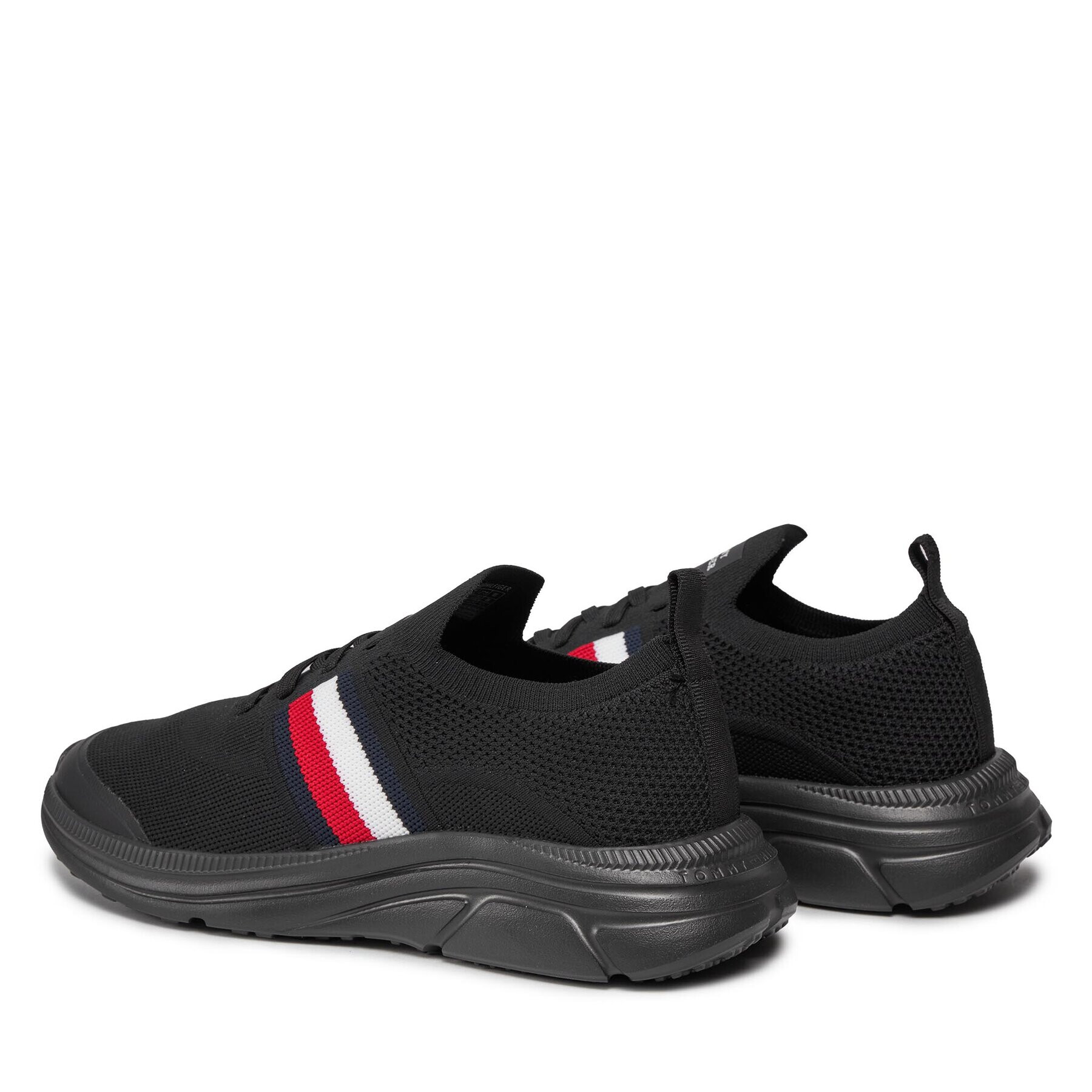 Tommy Hilfiger Sneakers Modern Runner Knit Stripes Ess FM0FM04798 Negru - Pled.ro