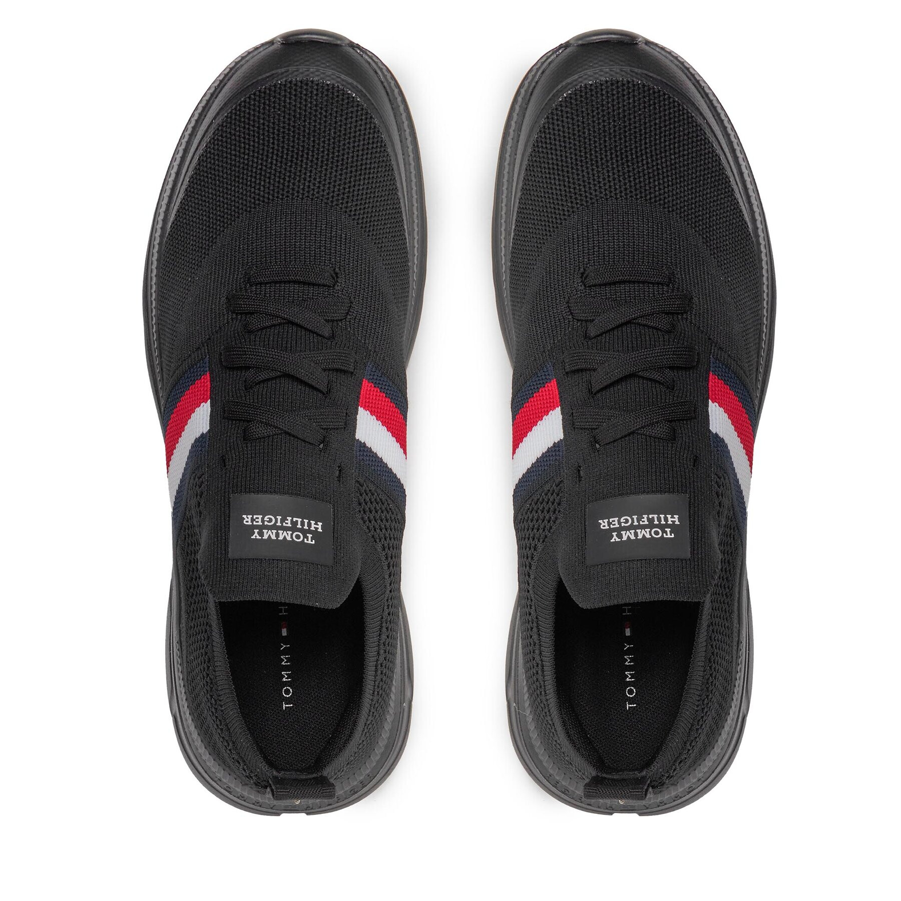 Tommy Hilfiger Sneakers Modern Runner Knit Stripes Ess FM0FM04798 Negru - Pled.ro