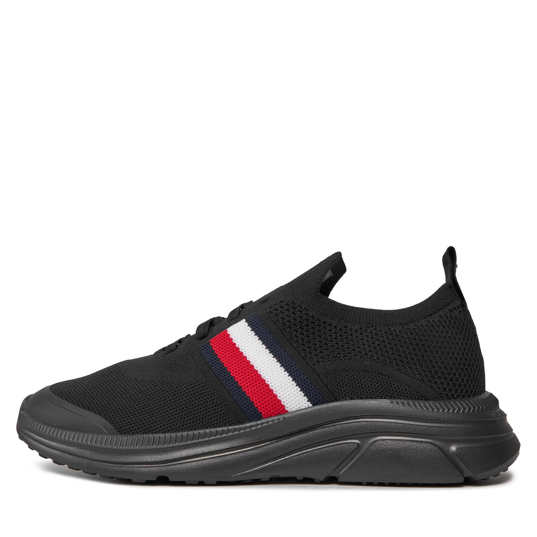 Tommy Hilfiger Sneakers Modern Runner Knit Stripes Ess FM0FM04798 Negru - Pled.ro