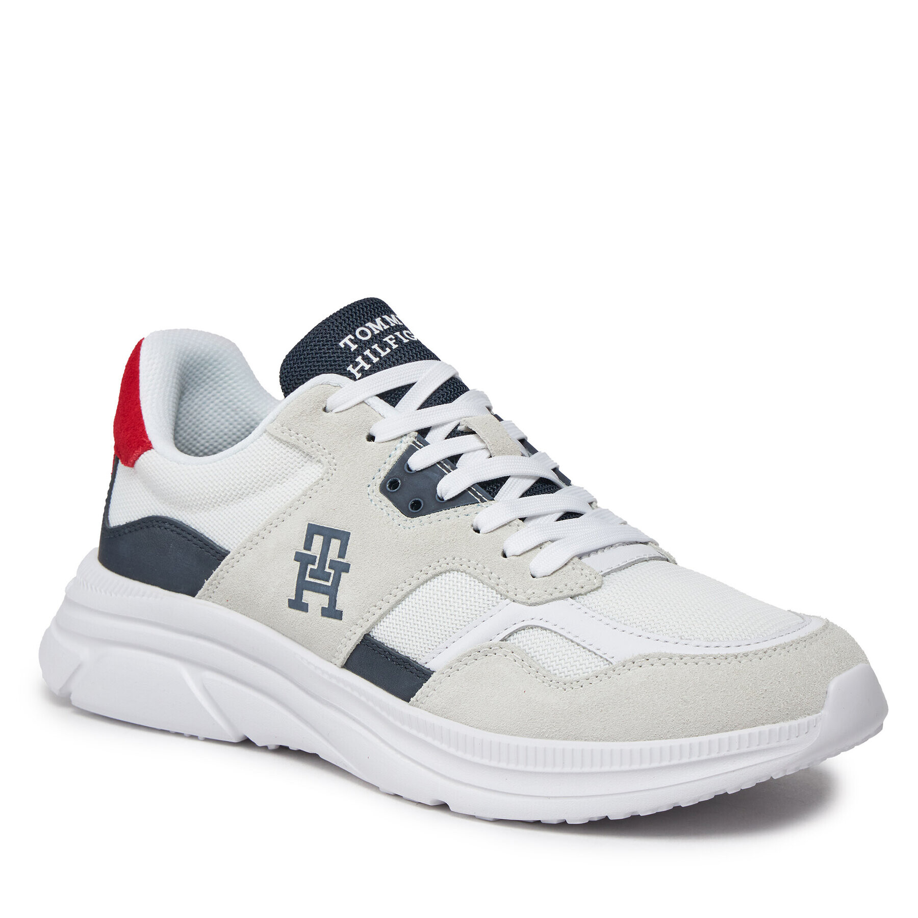 Tommy Hilfiger Sneakers Modern Runner Lth Mix FM0FM04878 Alb - Pled.ro