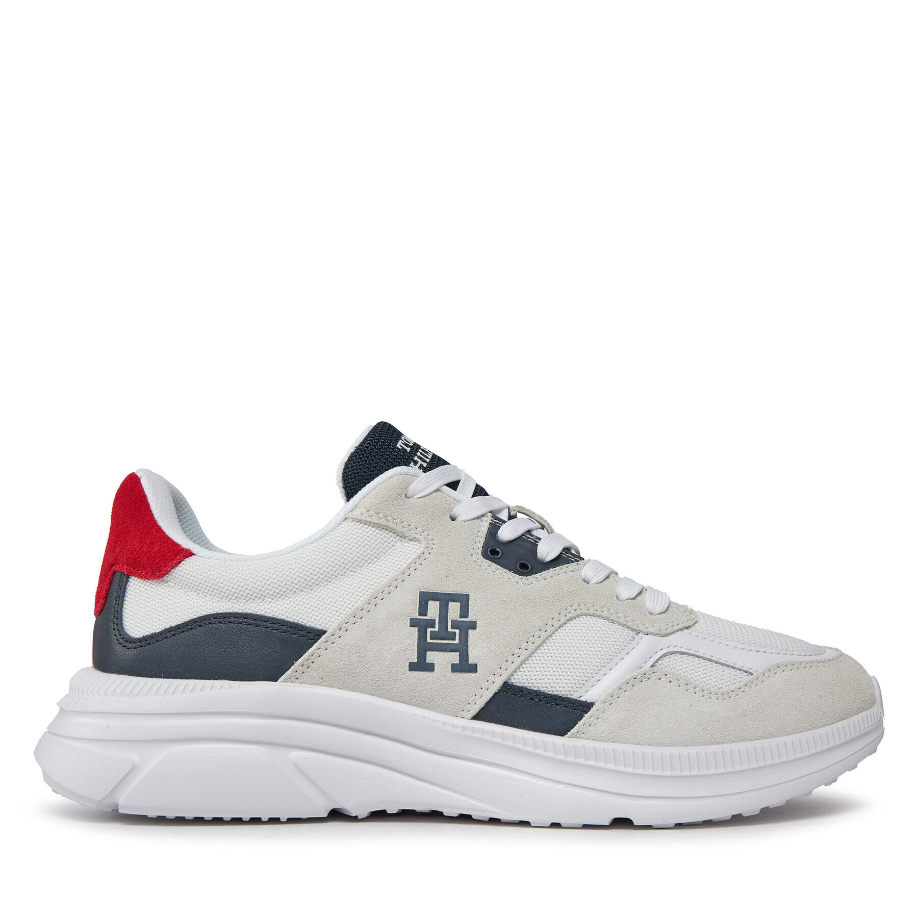 Tommy Hilfiger Sneakers Modern Runner Lth Mix FM0FM04878 Alb - Pled.ro