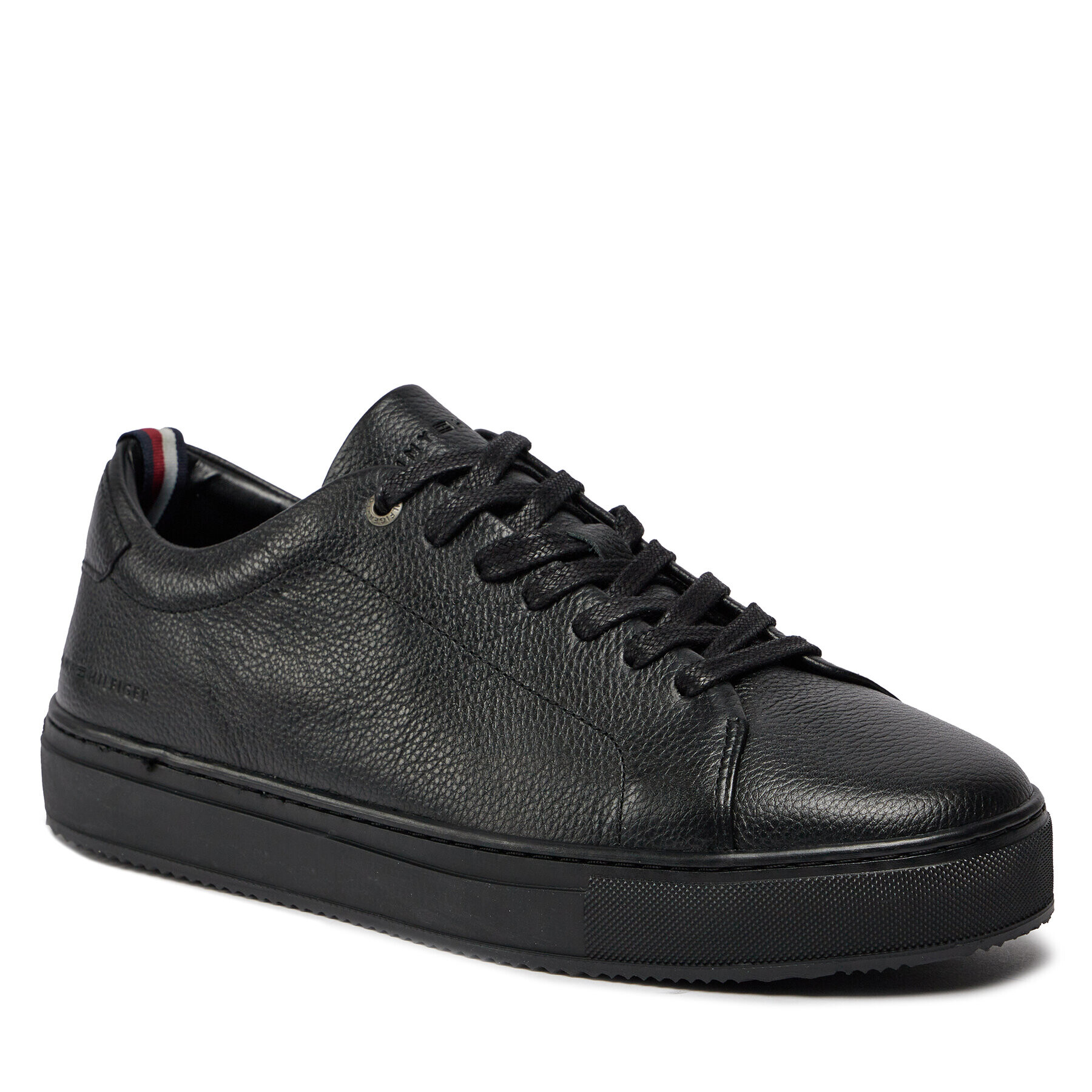 Tommy Hilfiger Sneakers Premium Cupsole Grained Lth FM0FM04893 Negru - Pled.ro