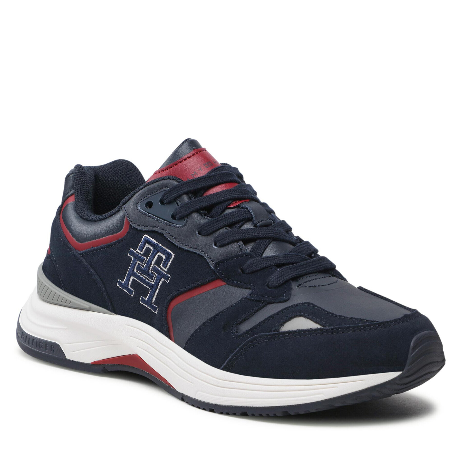 Tommy Hilfiger Sneakers Prep Sneaker Leather Monogran FM0FM04285 Bleumarin - Pled.ro