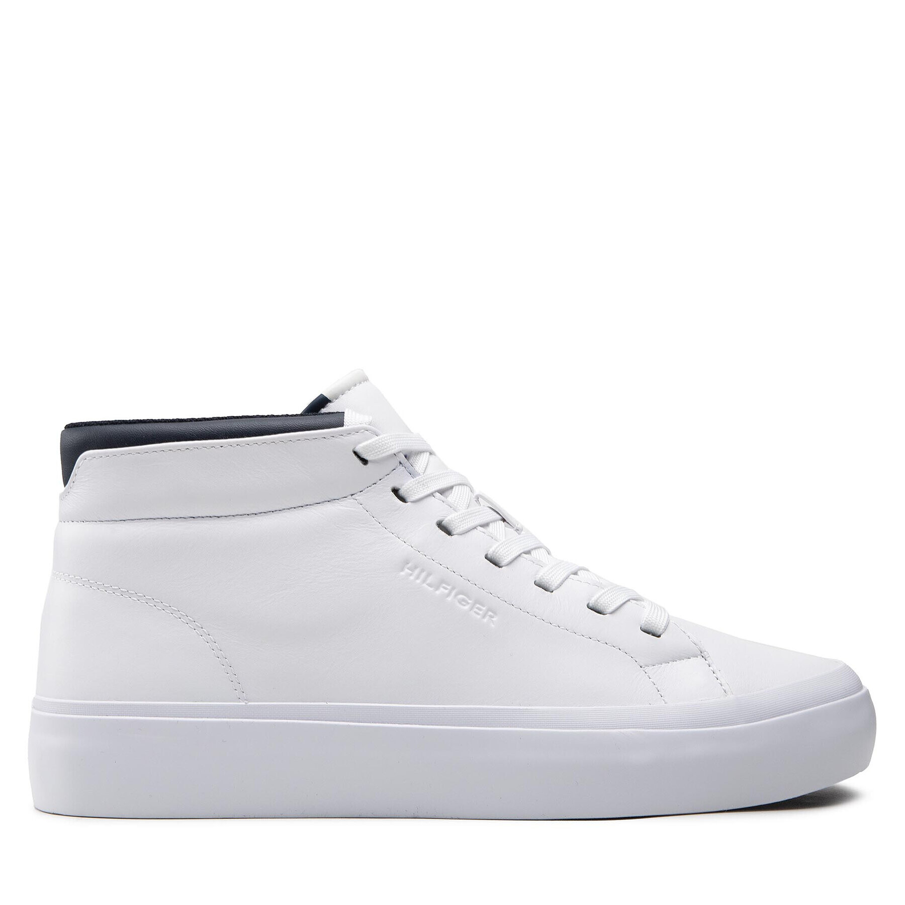 Tommy Hilfiger Sneakers Prep Vulc High Leather FM0FM04172 Alb - Pled.ro