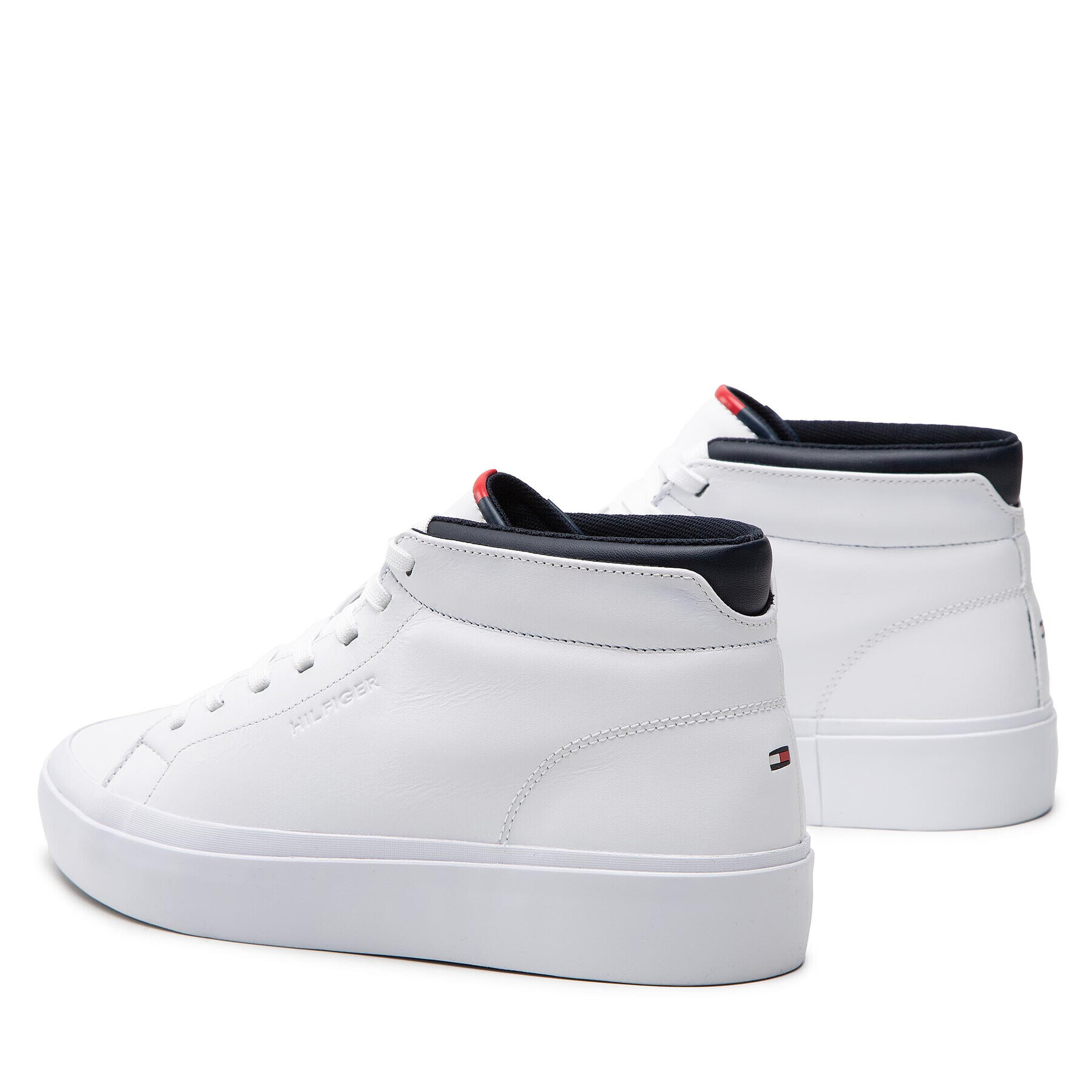 Tommy Hilfiger Sneakers Prep Vulc High Leather FM0FM04172 Alb - Pled.ro