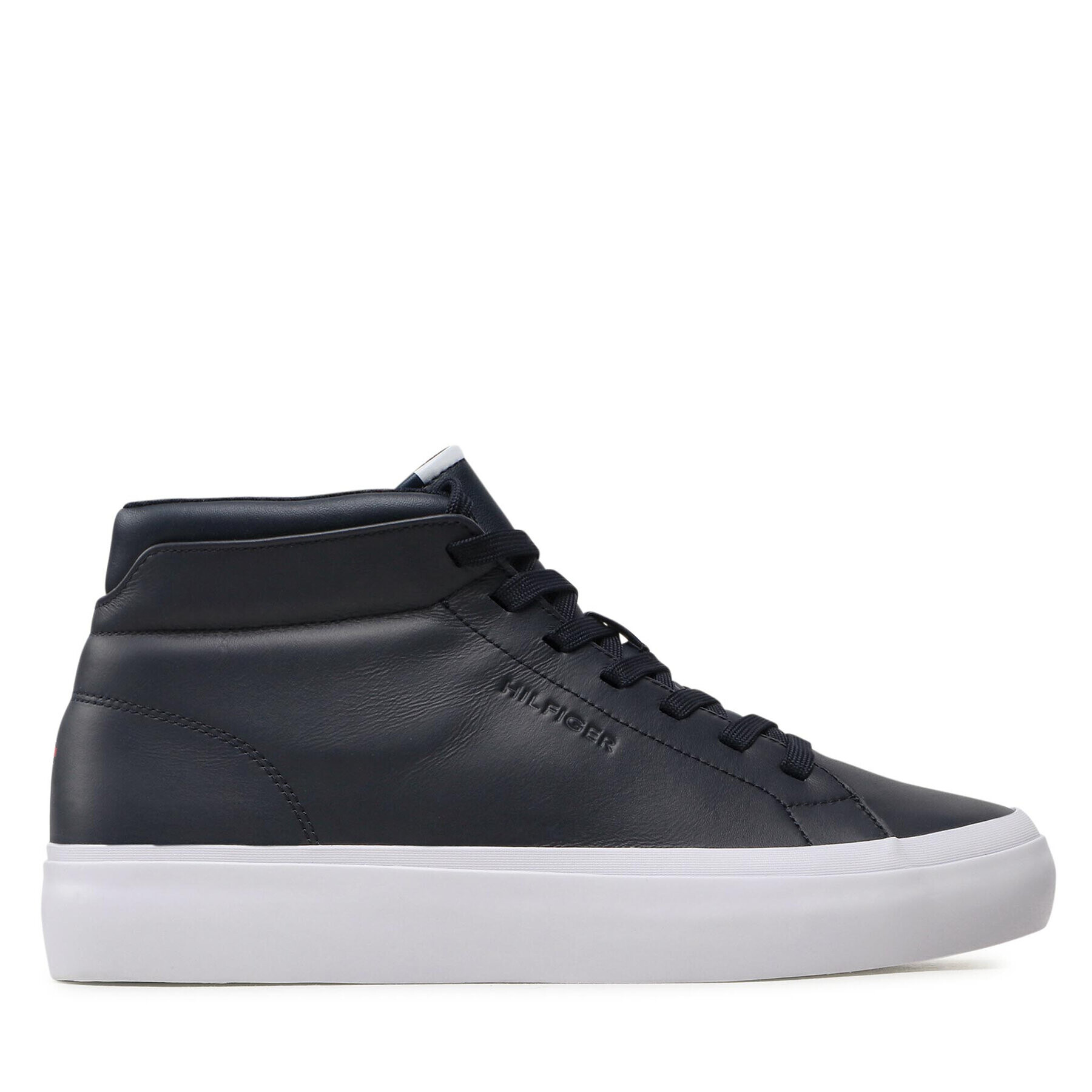 Tommy Hilfiger Sneakers Prep Vulc High Leather FM0FM04172 Bleumarin - Pled.ro