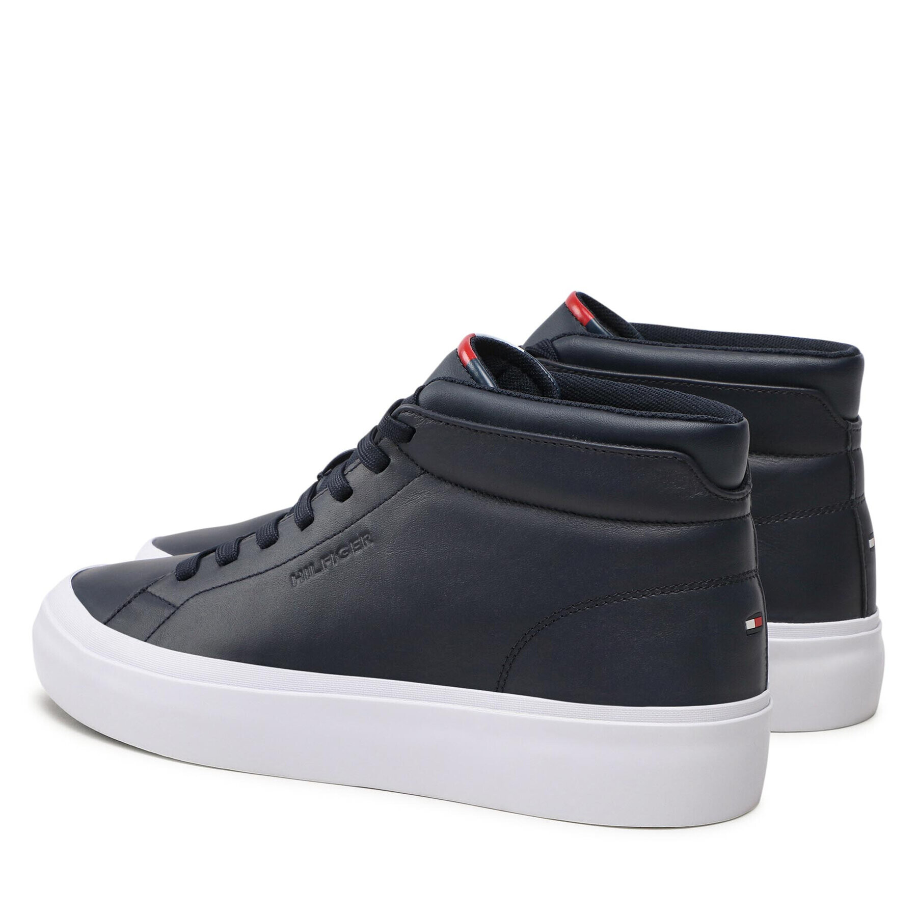 Tommy Hilfiger Sneakers Prep Vulc High Leather FM0FM04172 Bleumarin - Pled.ro