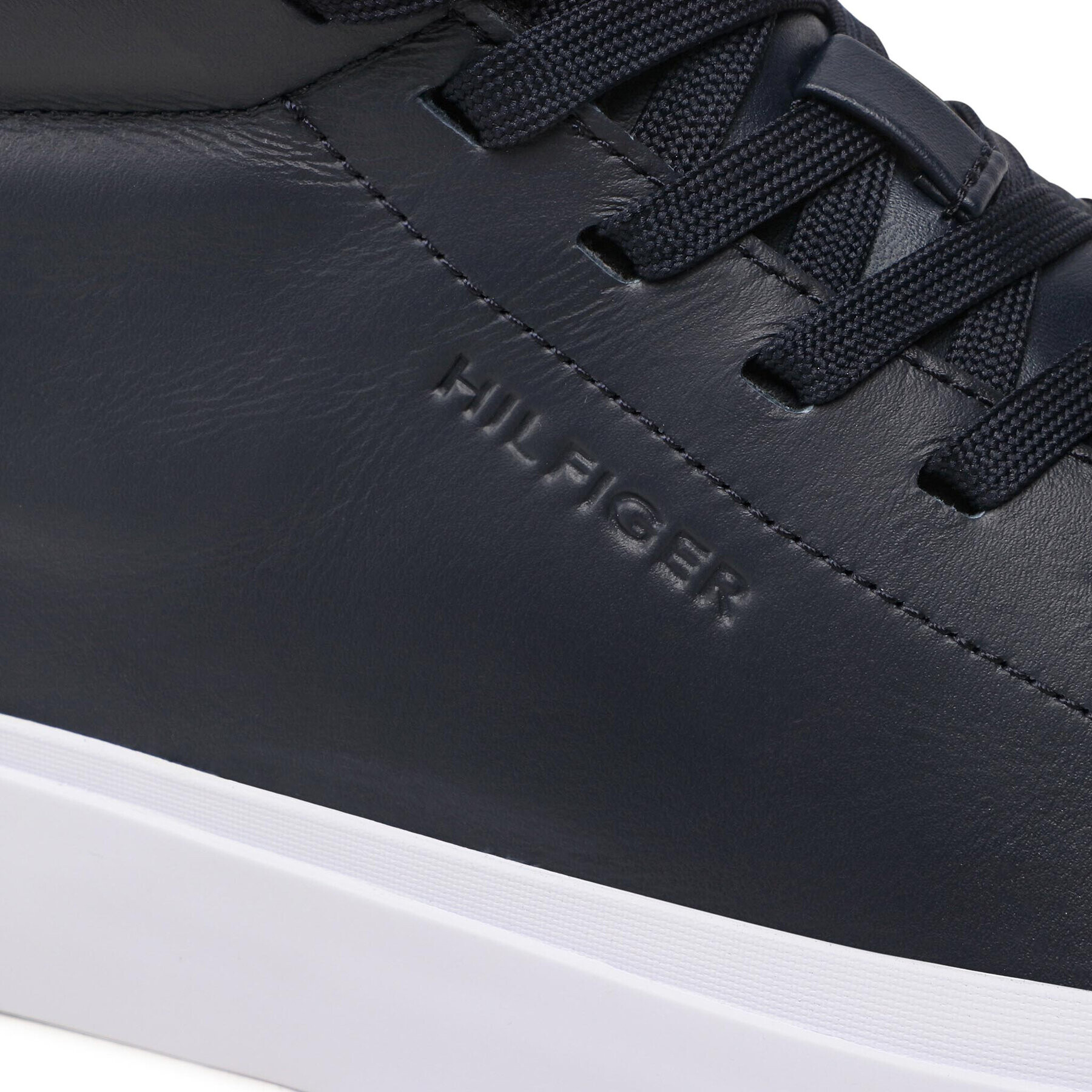 Tommy Hilfiger Sneakers Prep Vulc High Leather FM0FM04172 Bleumarin - Pled.ro