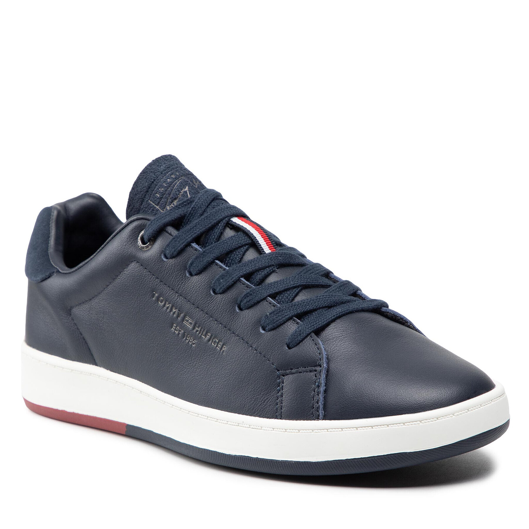 Tommy Hilfiger Sneakers Retro Tennis Cupsole Leather FM0FM03726 Bleumarin - Pled.ro