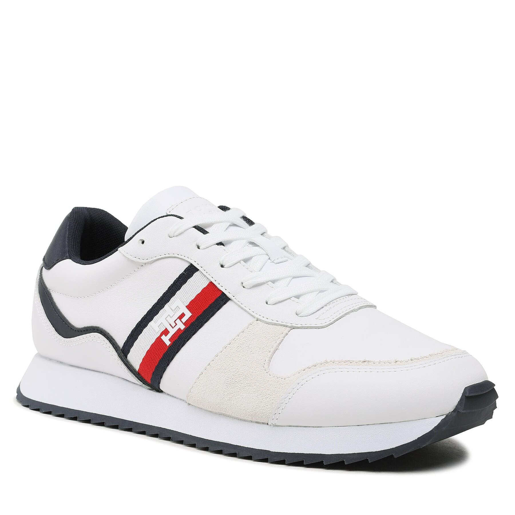 Tommy Hilfiger Sneakers Runner Evo Leather FM0FM04714 Alb - Pled.ro