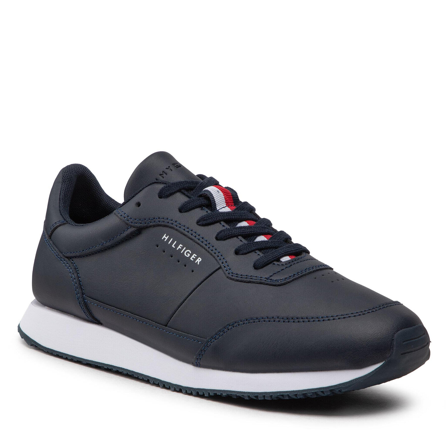 Tommy Hilfiger Sneakers Runner Lo Leather FM0FM04136 Bleumarin - Pled.ro