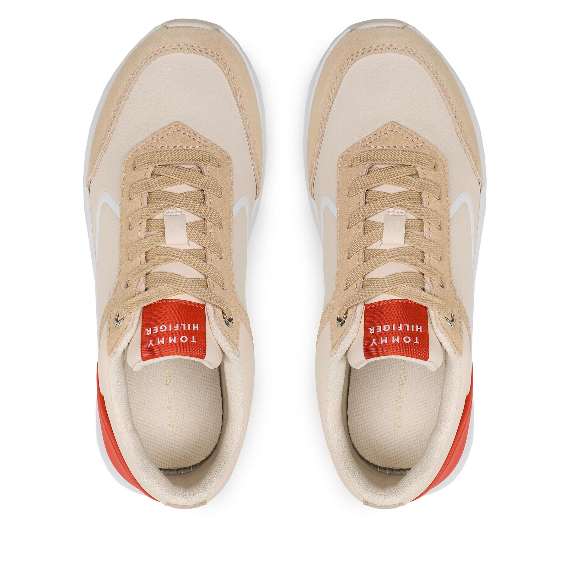 Tommy Hilfiger Sneakers Runner With Heel Detail FW0FW06621 Bej - Pled.ro