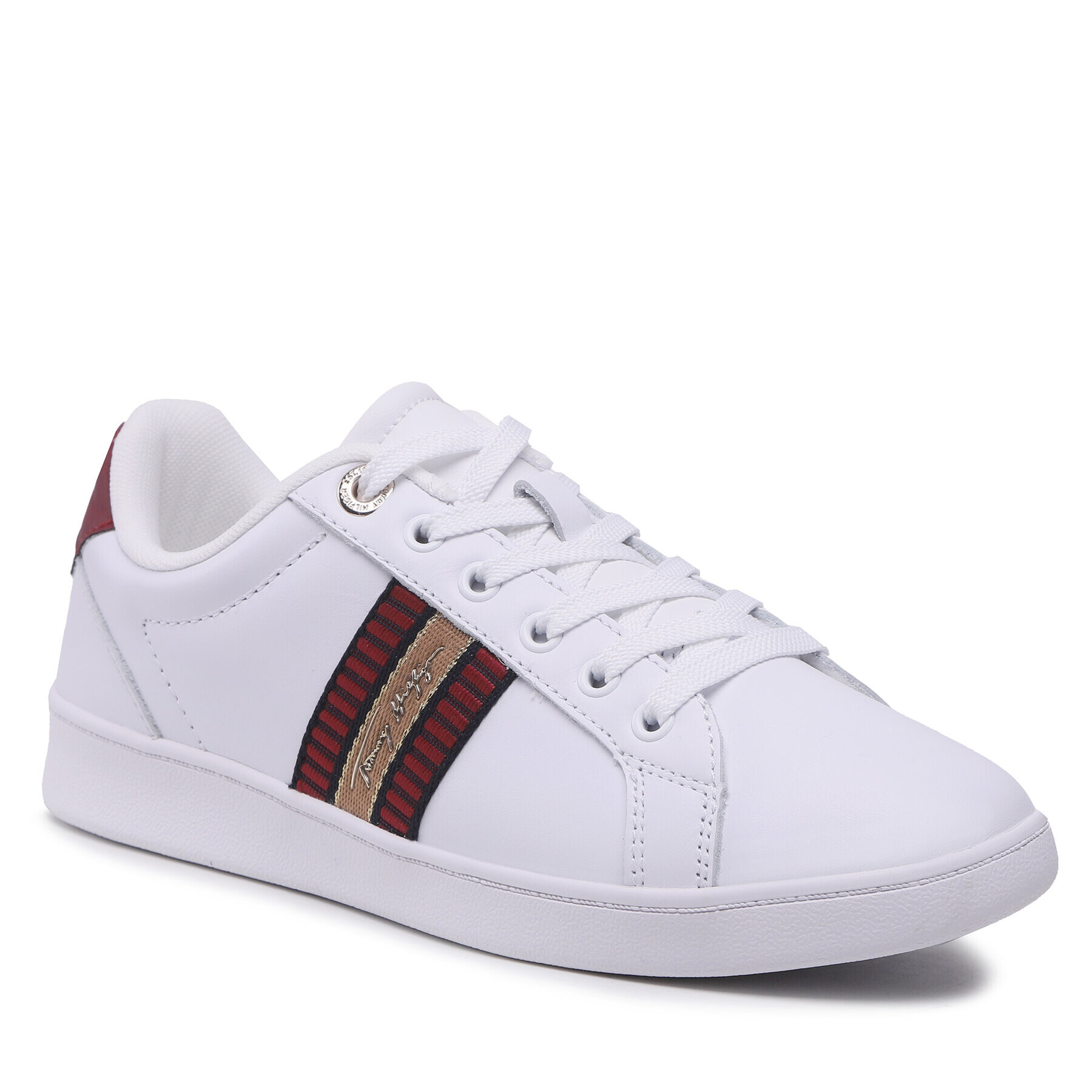 Tommy Hilfiger Sneakers Signature Webbing Court Sneaker FW0FW06803 Alb - Pled.ro