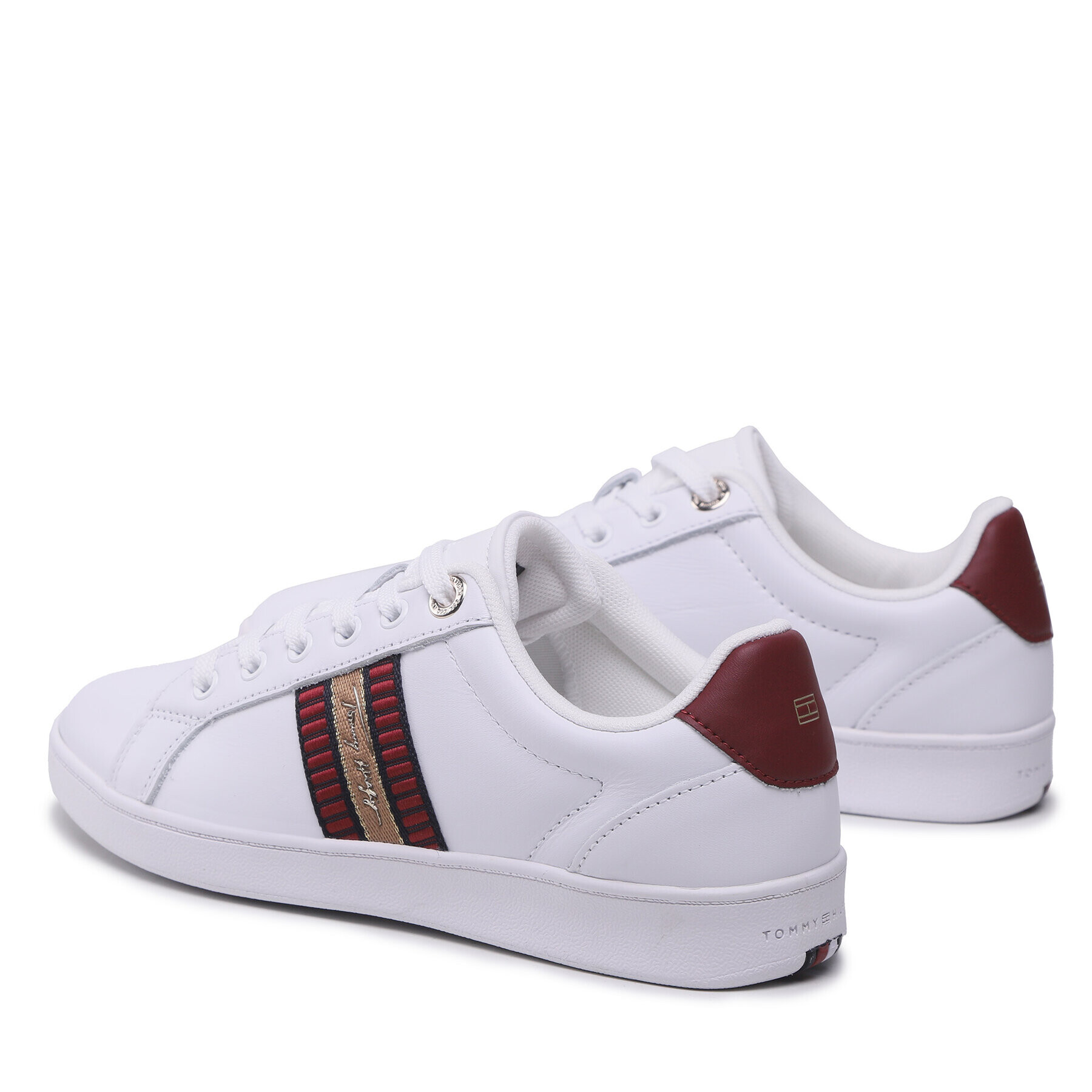 Tommy Hilfiger Sneakers Signature Webbing Court Sneaker FW0FW06803 Alb - Pled.ro