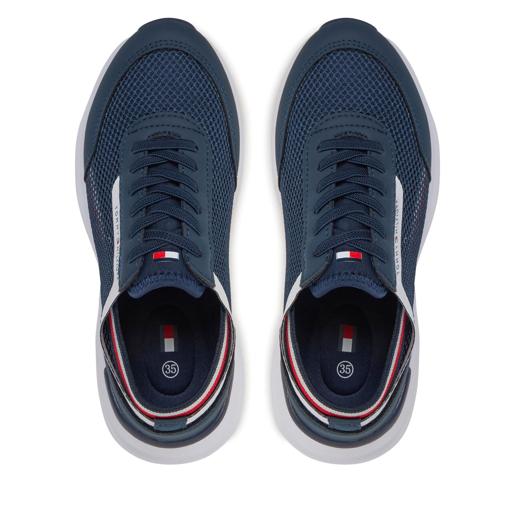 Tommy Hilfiger Sneakers Stripes Low Cut Lace Up Sneaker T3B9-33395-1697 S Bleumarin - Pled.ro