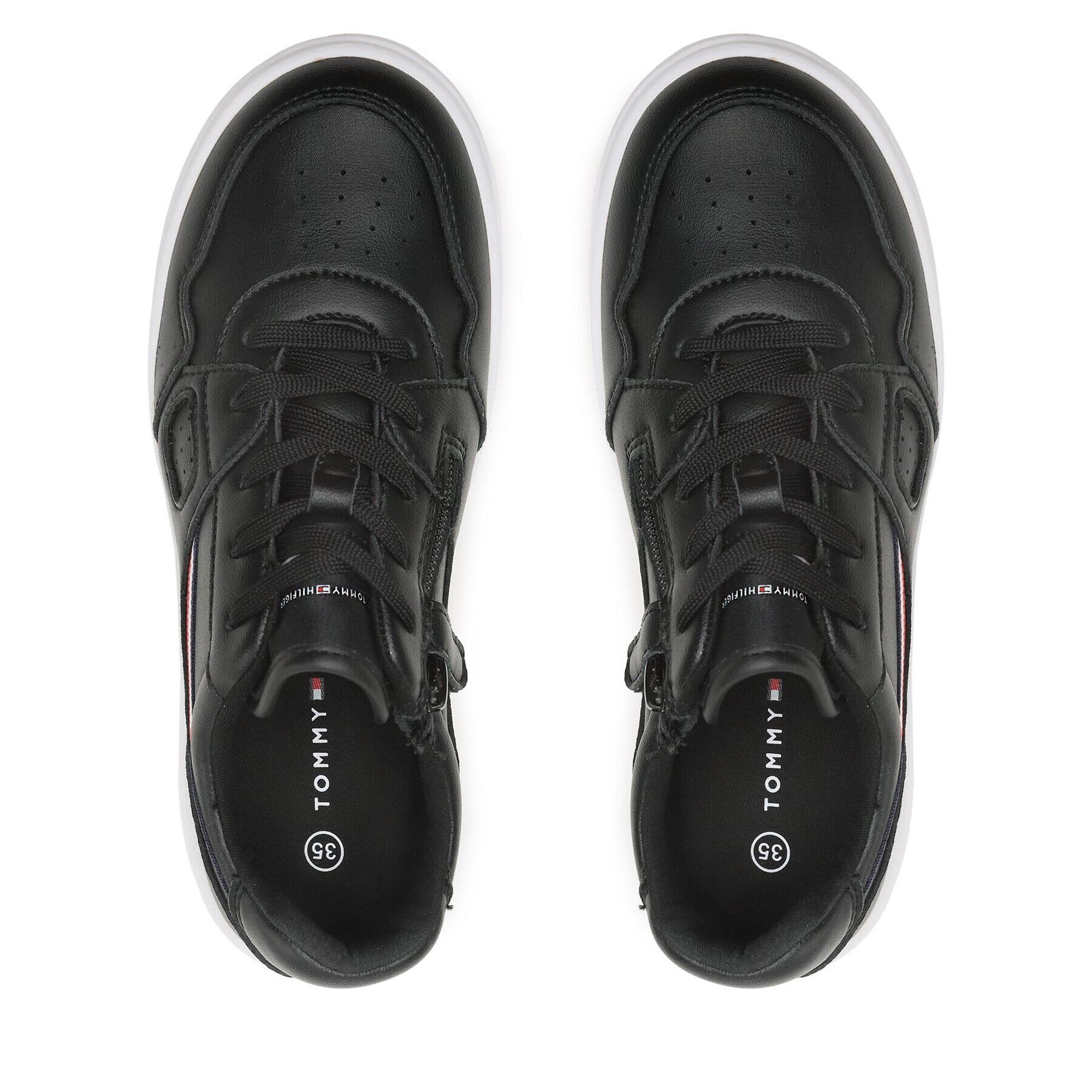 Tommy Hilfiger Sneakers Stripes Low Cut Lace-Up Sneaker T3X9-32848-1355 S Negru - Pled.ro