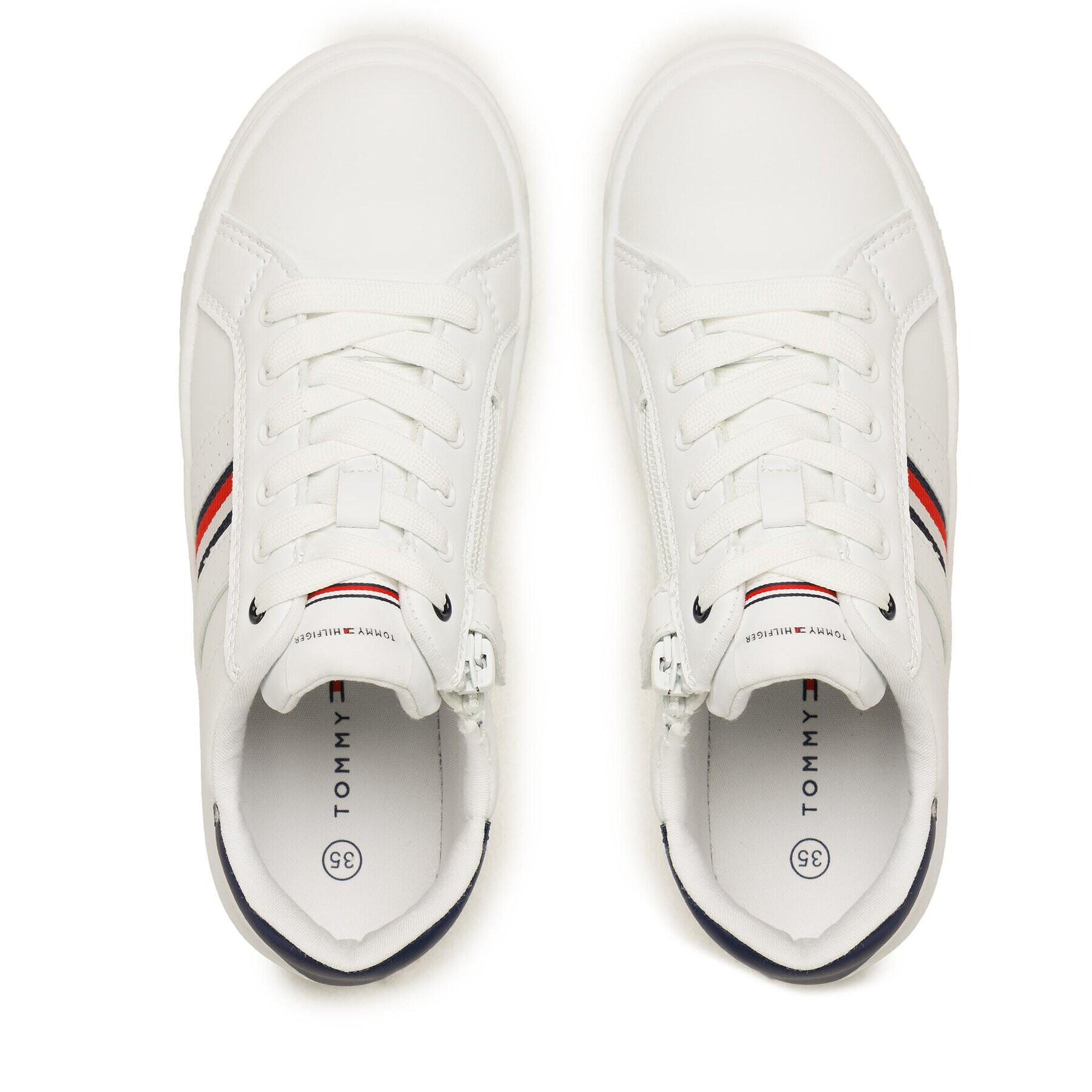 Tommy Hilfiger Sneakers Stripes Low Cut Lace-Up Sneaker T3X9-32849-1355 S Alb - Pled.ro