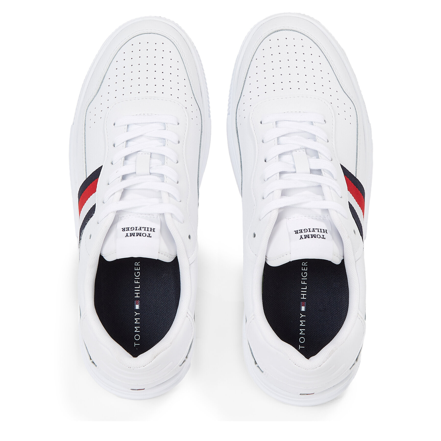 Tommy Hilfiger Sneakers Supercup Leather Stripes FM0FM04824 Alb - Pled.ro