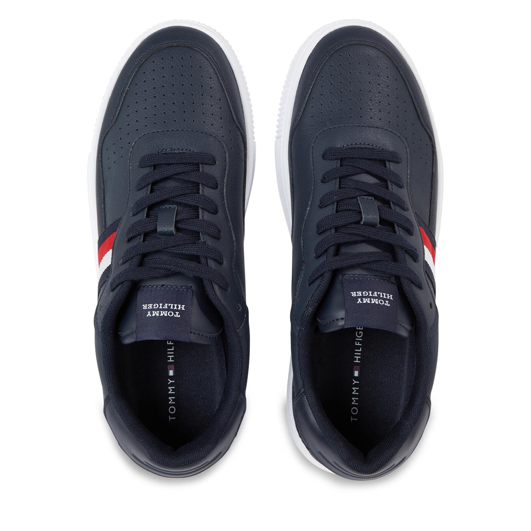 Tommy Hilfiger Sneakers Supercup Leather Stripes FM0FM04824 Bleumarin - Pled.ro