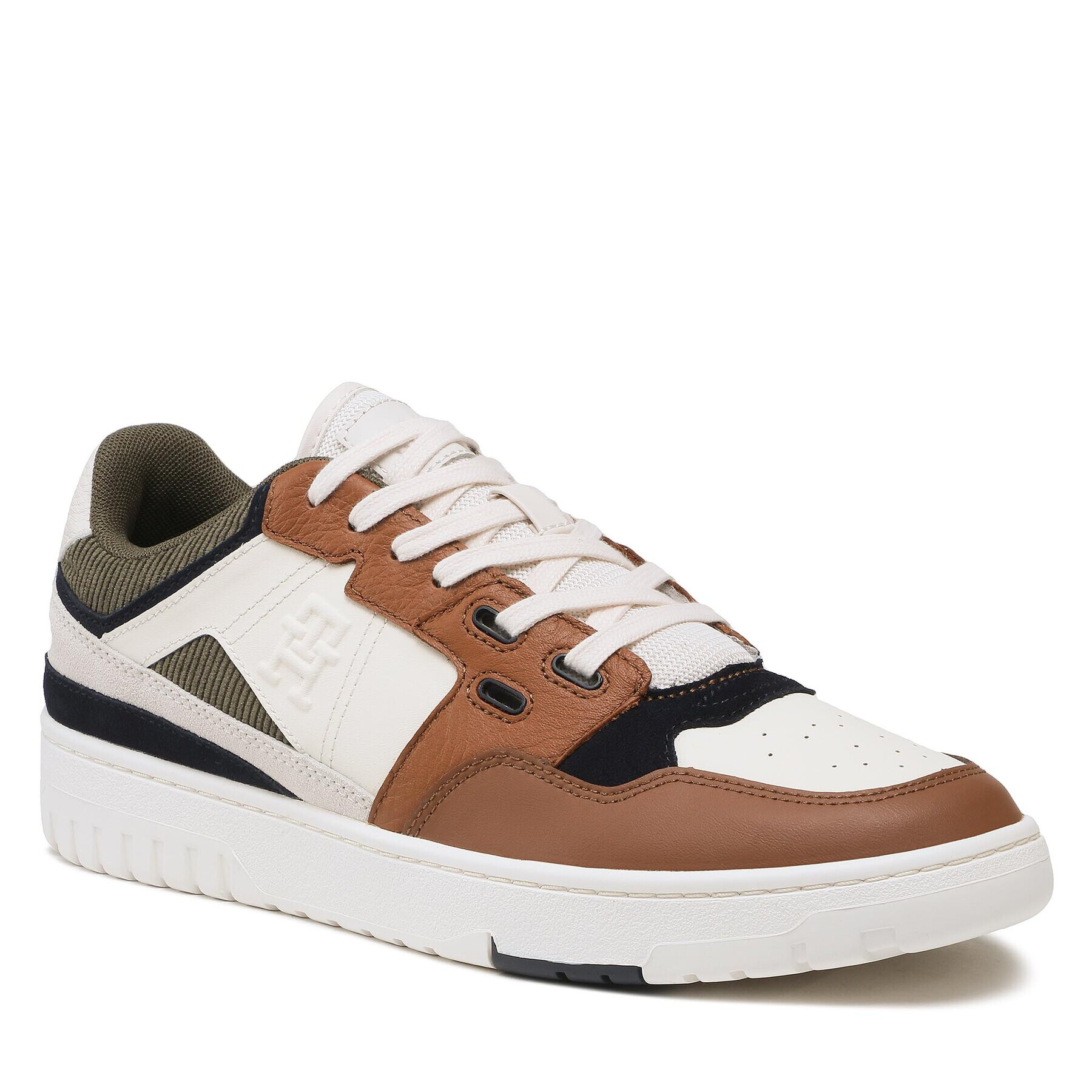 Tommy Hilfiger Sneakers Th Basket Better Ii Lth Mix FM0FM04794 Maro - Pled.ro