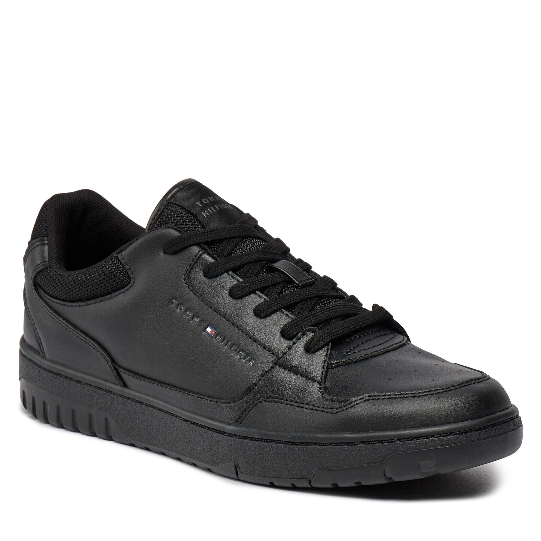 Tommy Hilfiger Sneakers Th Basket Core Leather Ess FM0FM05040 Negru - Pled.ro