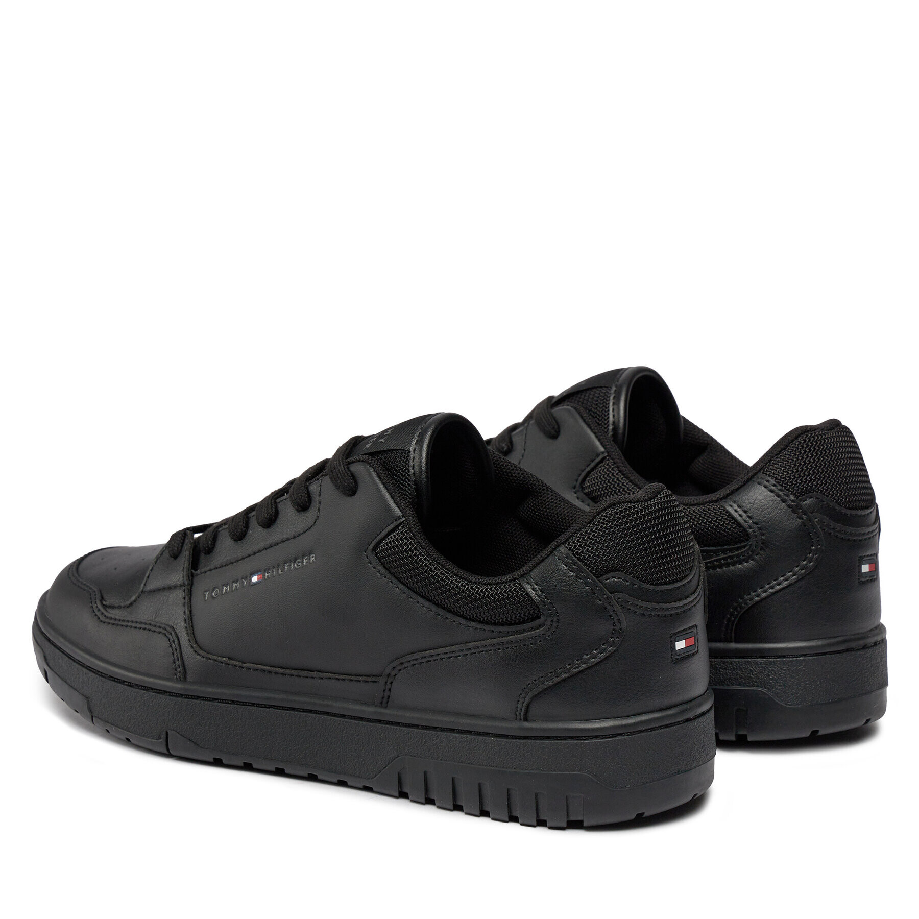 Tommy Hilfiger Sneakers Th Basket Core Leather Ess FM0FM05040 Negru - Pled.ro