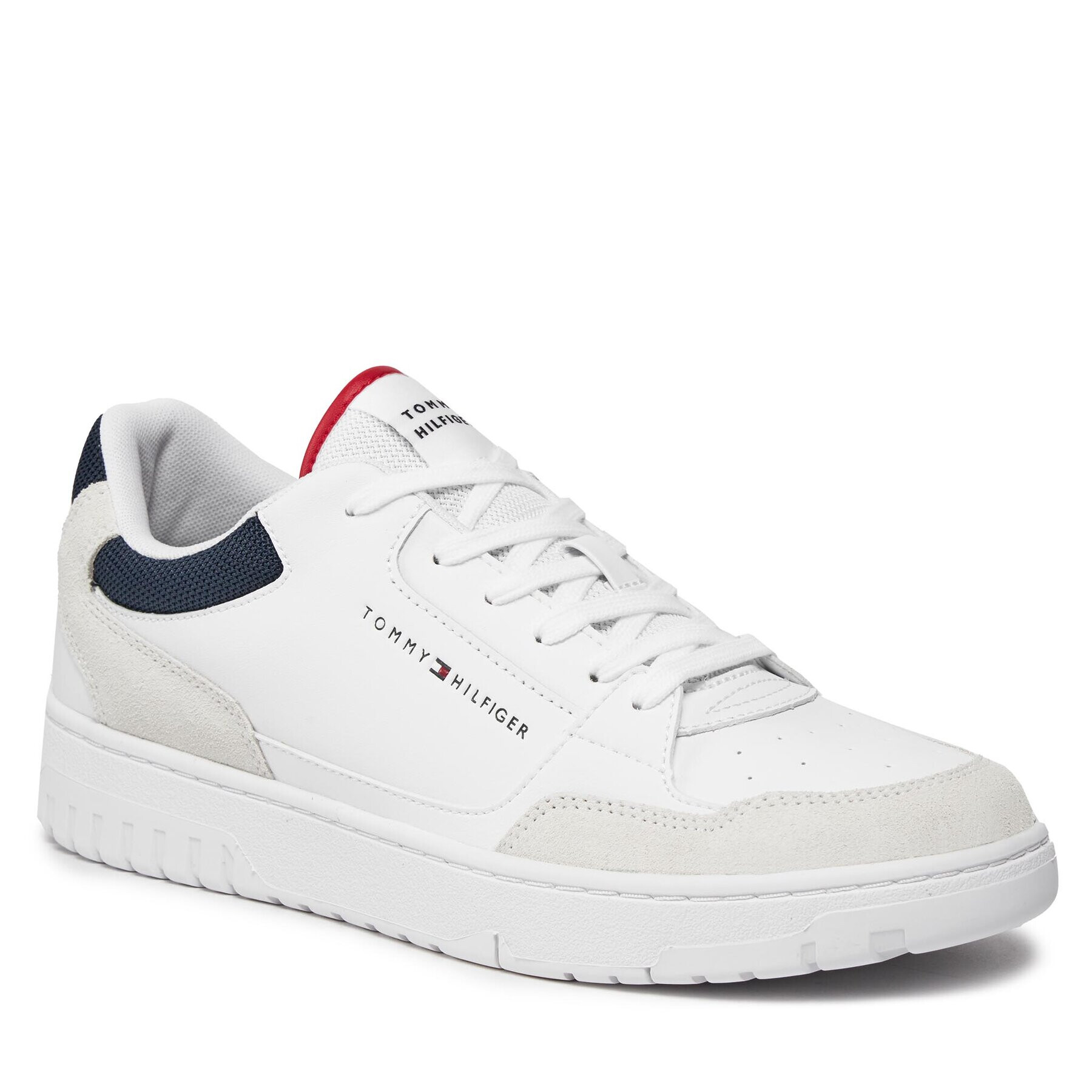 Tommy Hilfiger Sneakers Th Basket Core Lth Mix Ess FM0FM05058 Alb - Pled.ro