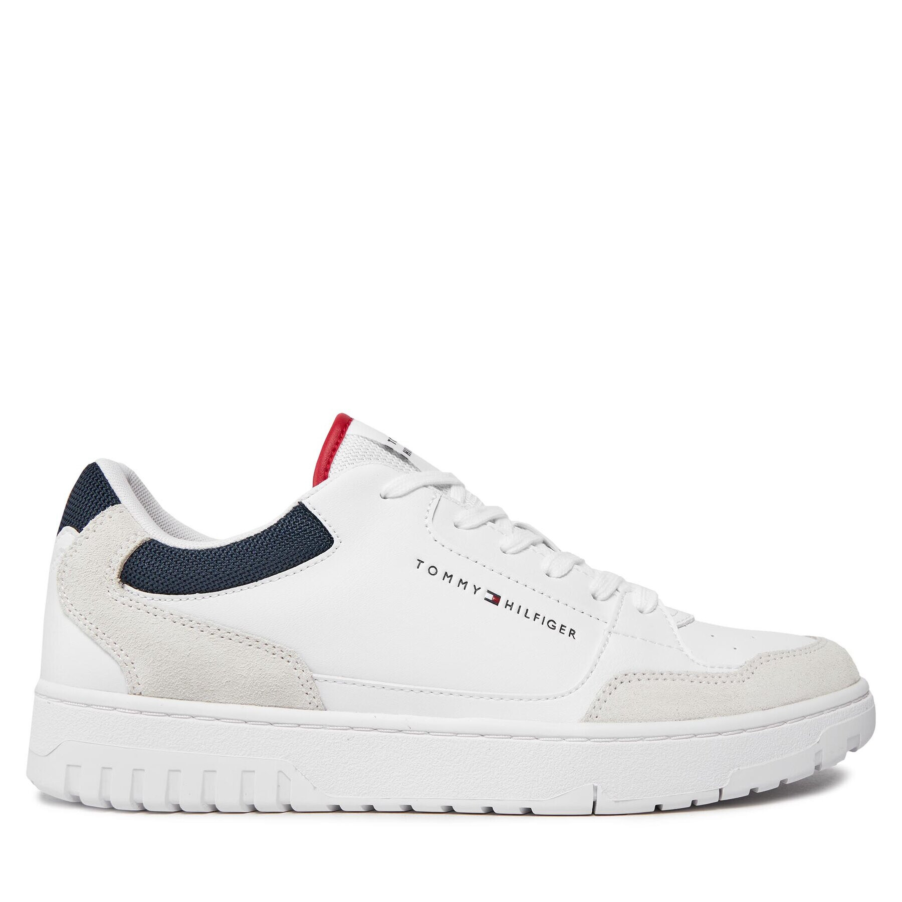 Tommy Hilfiger Sneakers Th Basket Core Lth Mix Ess FM0FM05058 Alb - Pled.ro