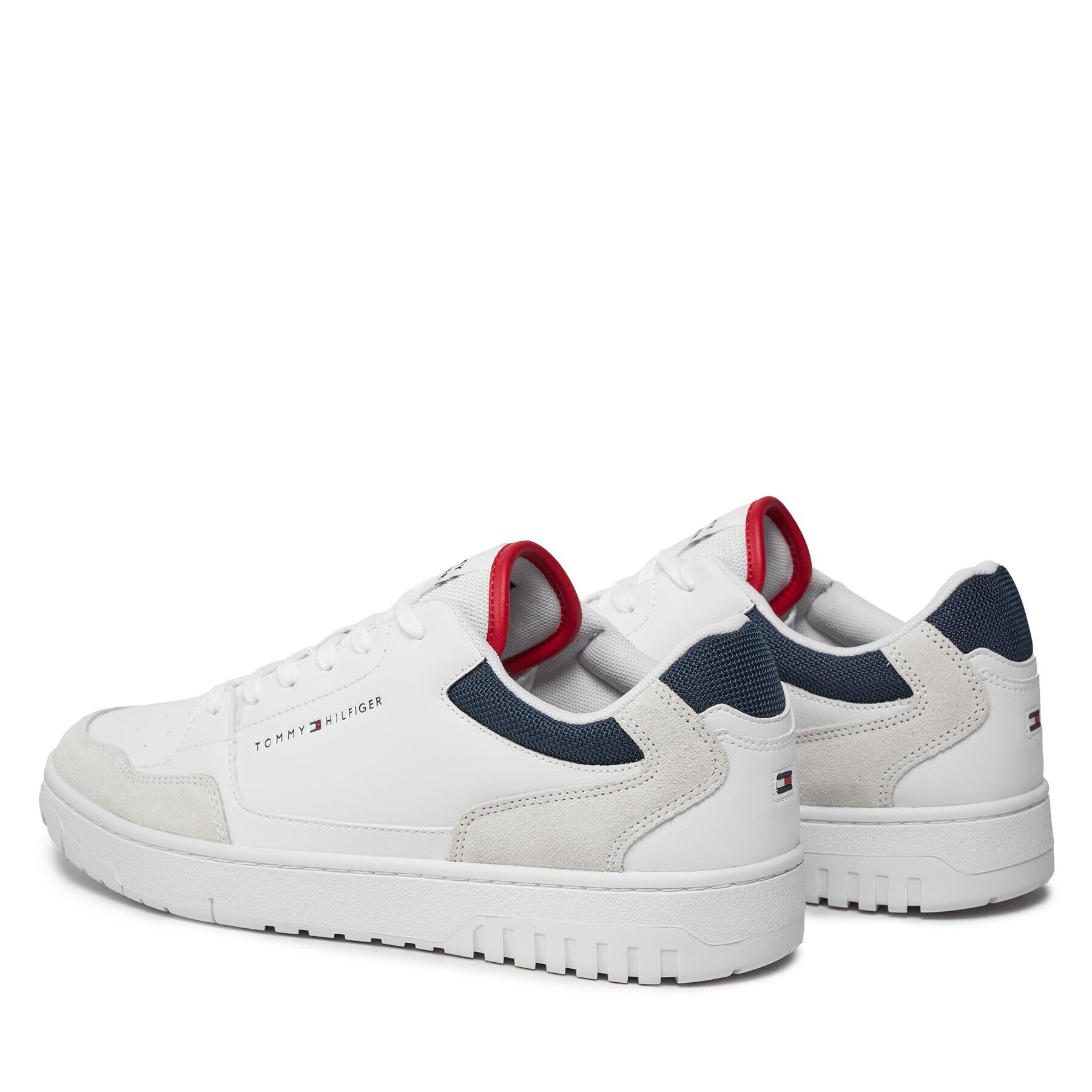 Tommy Hilfiger Sneakers Th Basket Core Lth Mix Ess FM0FM05058 Alb - Pled.ro