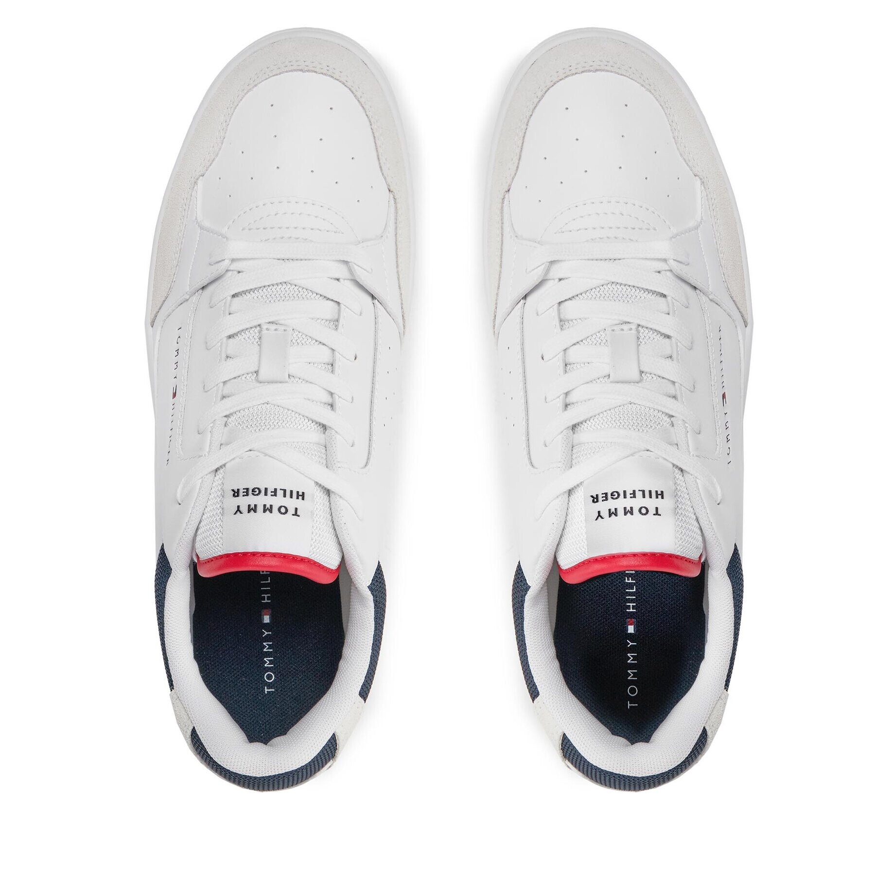 Tommy Hilfiger Sneakers Th Basket Core Lth Mix Ess FM0FM05058 Alb - Pled.ro