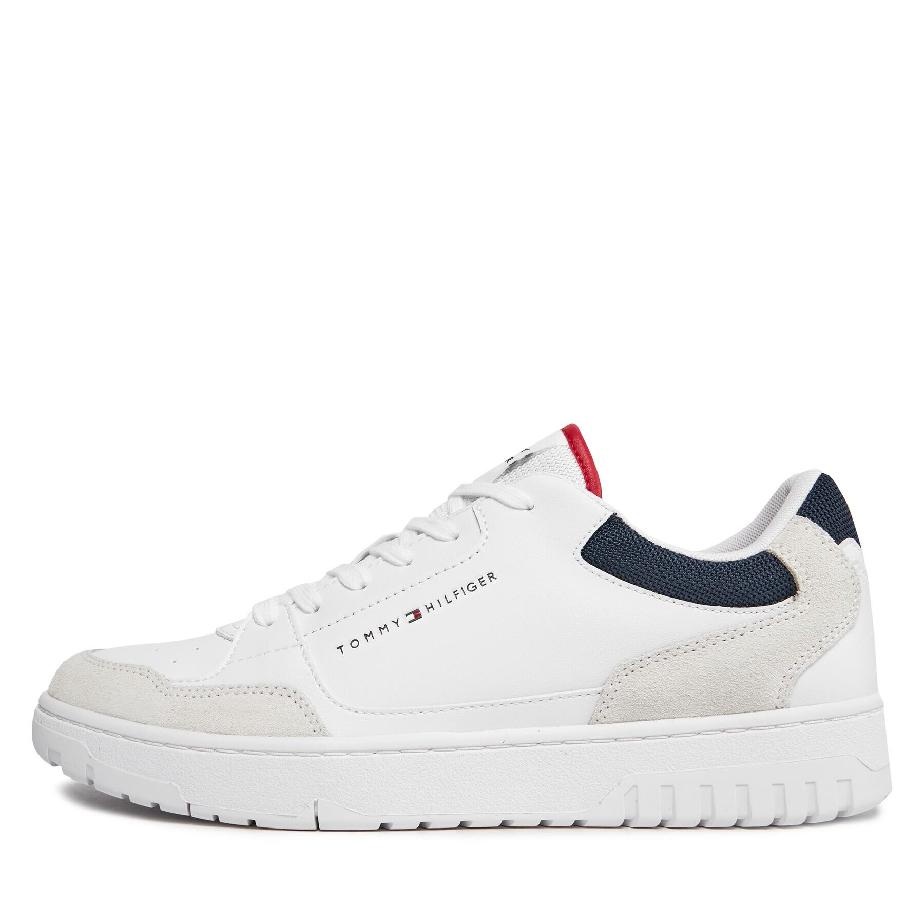 Tommy Hilfiger Sneakers Th Basket Core Lth Mix Ess FM0FM05058 Alb - Pled.ro