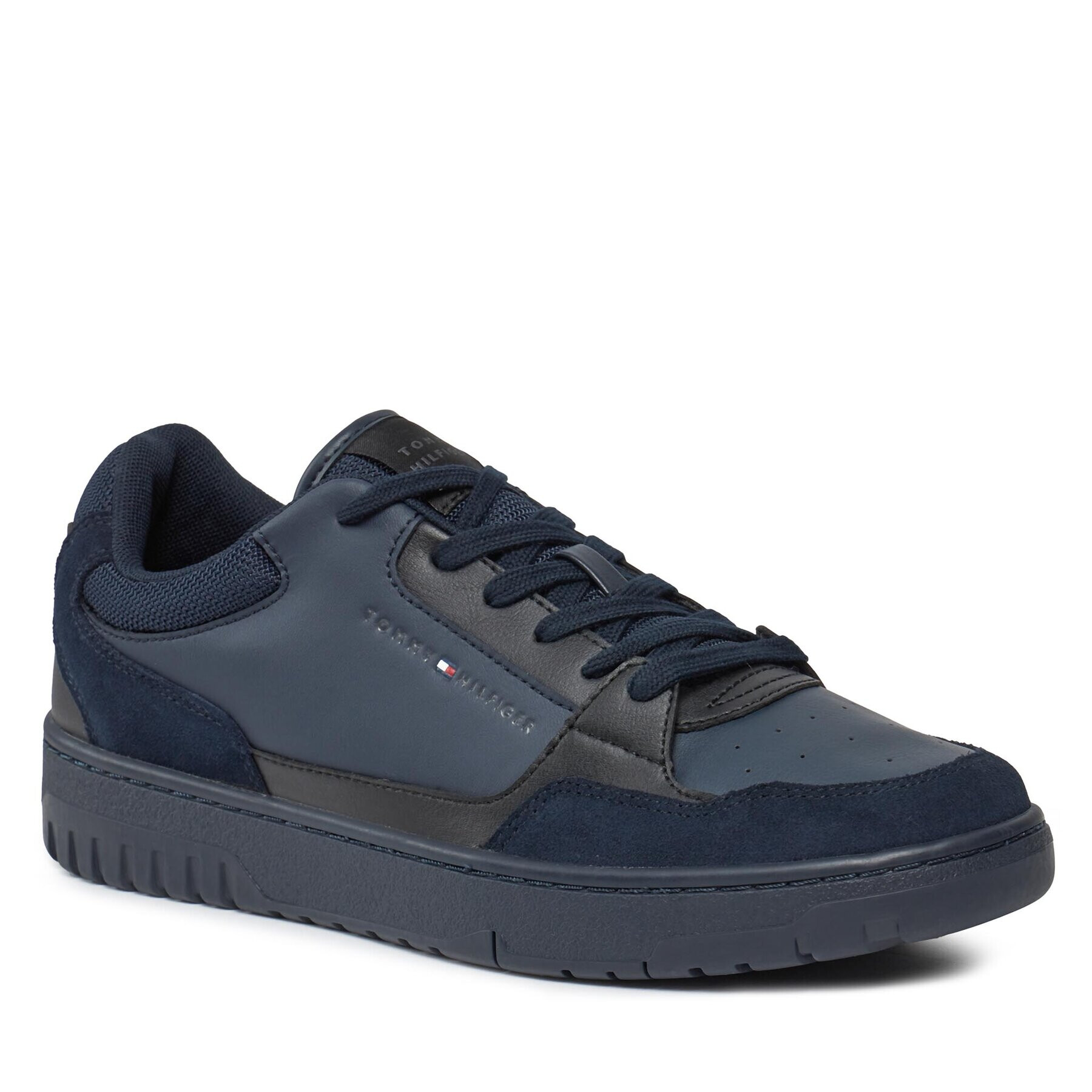 Tommy Hilfiger Sneakers Th Basket Core Lth Mix Ess FM0FM05058 Bleumarin - Pled.ro