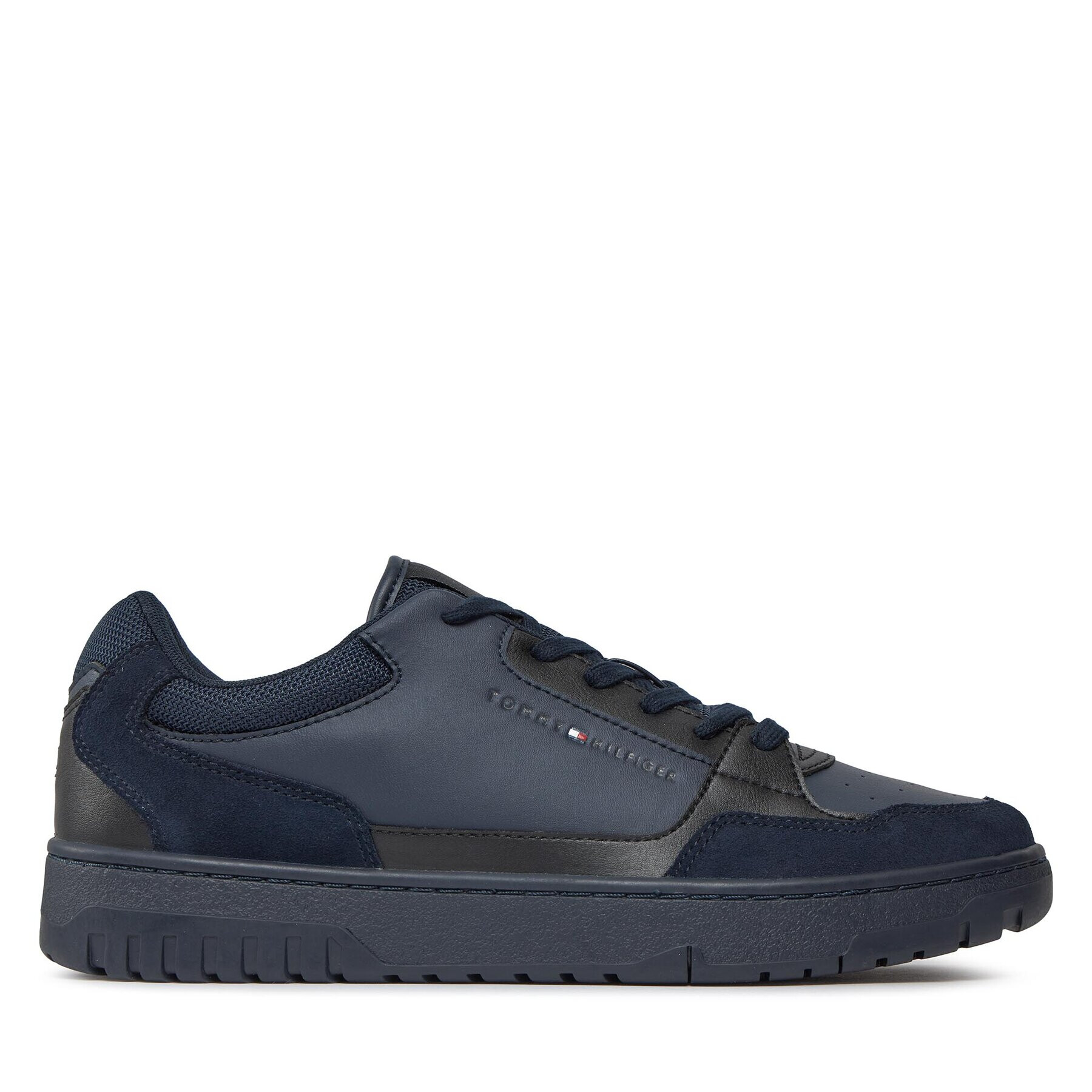 Tommy Hilfiger Sneakers Th Basket Core Lth Mix Ess FM0FM05058 Bleumarin - Pled.ro