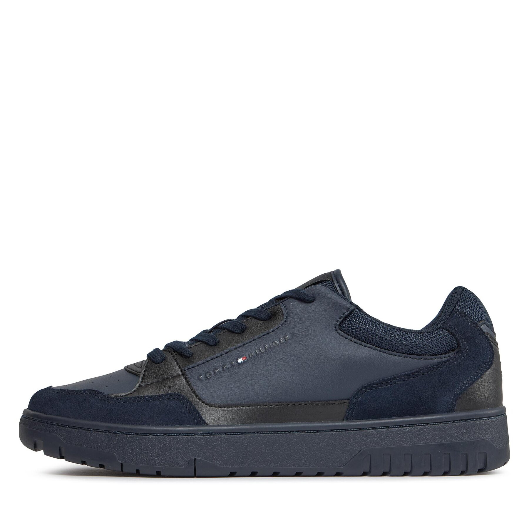 Tommy Hilfiger Sneakers Th Basket Core Lth Mix Ess FM0FM05058 Bleumarin - Pled.ro